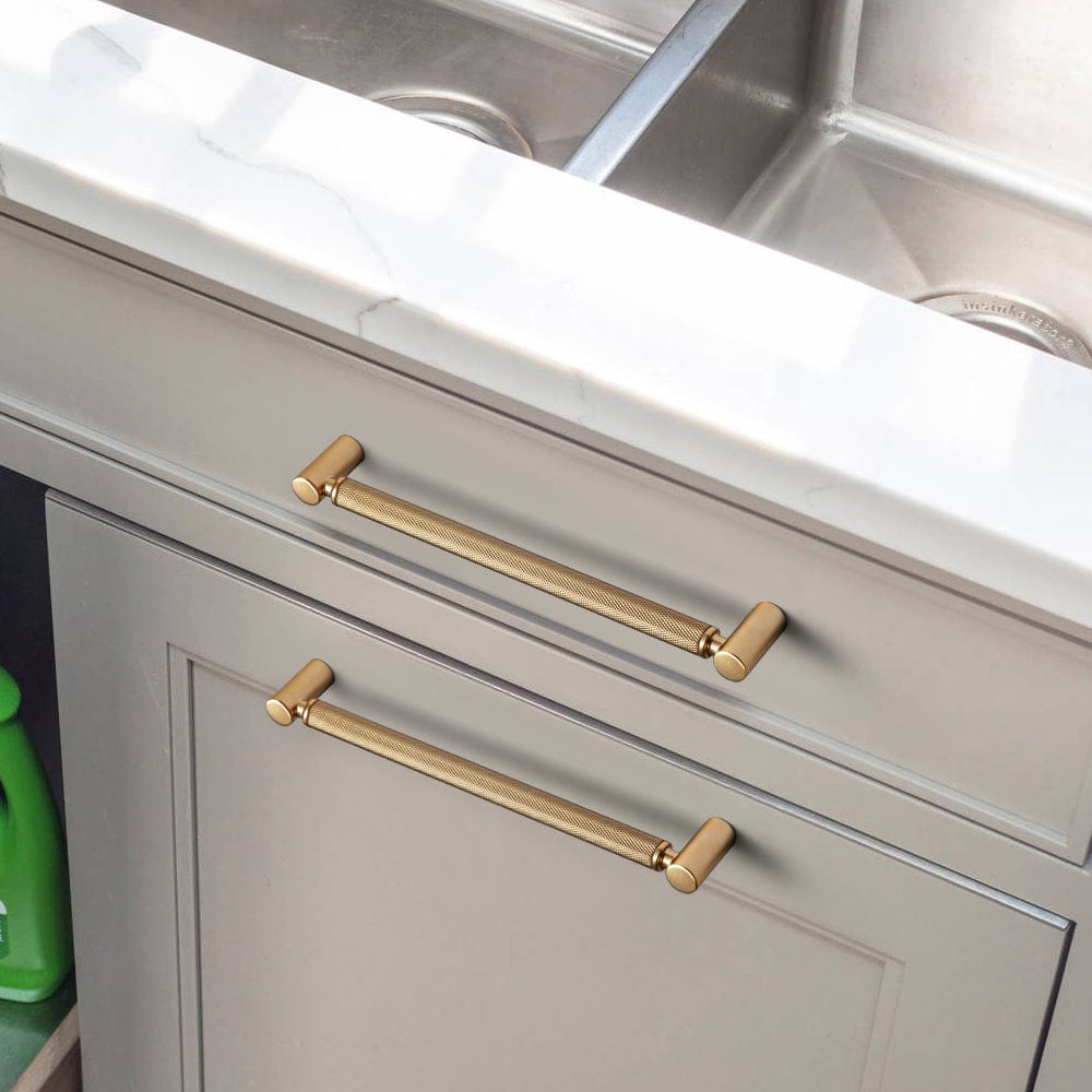 Goo-Ki Classic Bar-shaped Knurled Aluminium Drawer Pull Durable & Stylish Hardware for Furniture