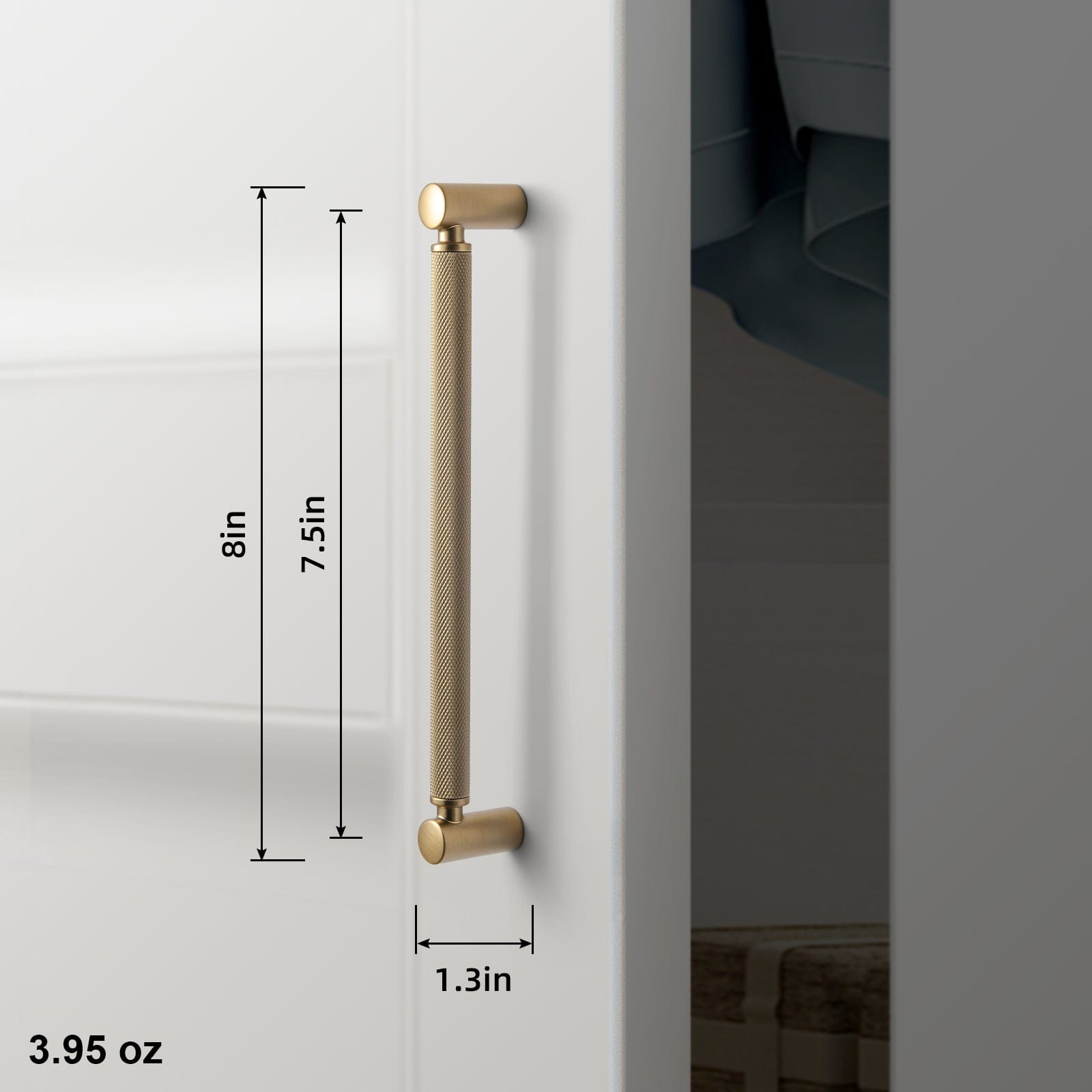 Goo-Ki Classic Bar-shaped Knurled Aluminium Drawer Pull Durable & Stylish Hardware for Furniture
