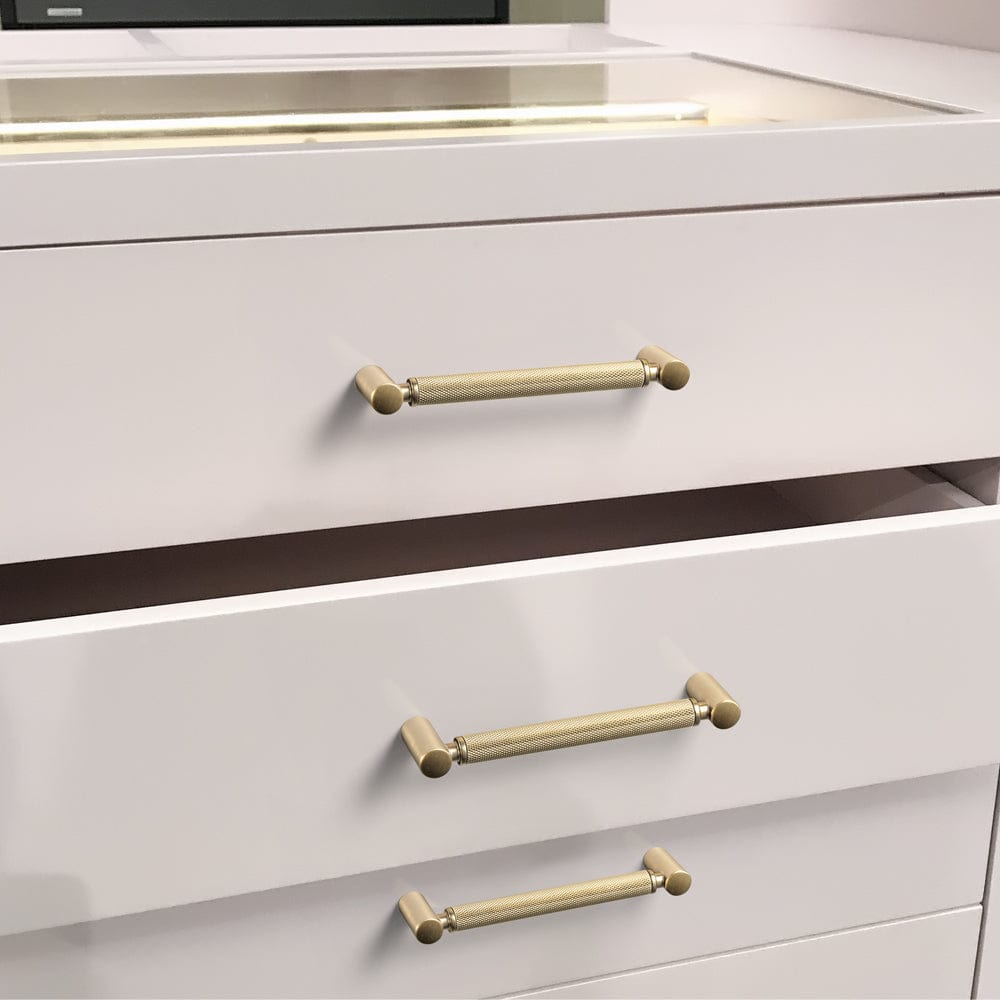 Goo-Ki Classic Bar-shaped Knurled Aluminium Drawer Pull Durable & Stylish Hardware for Furniture