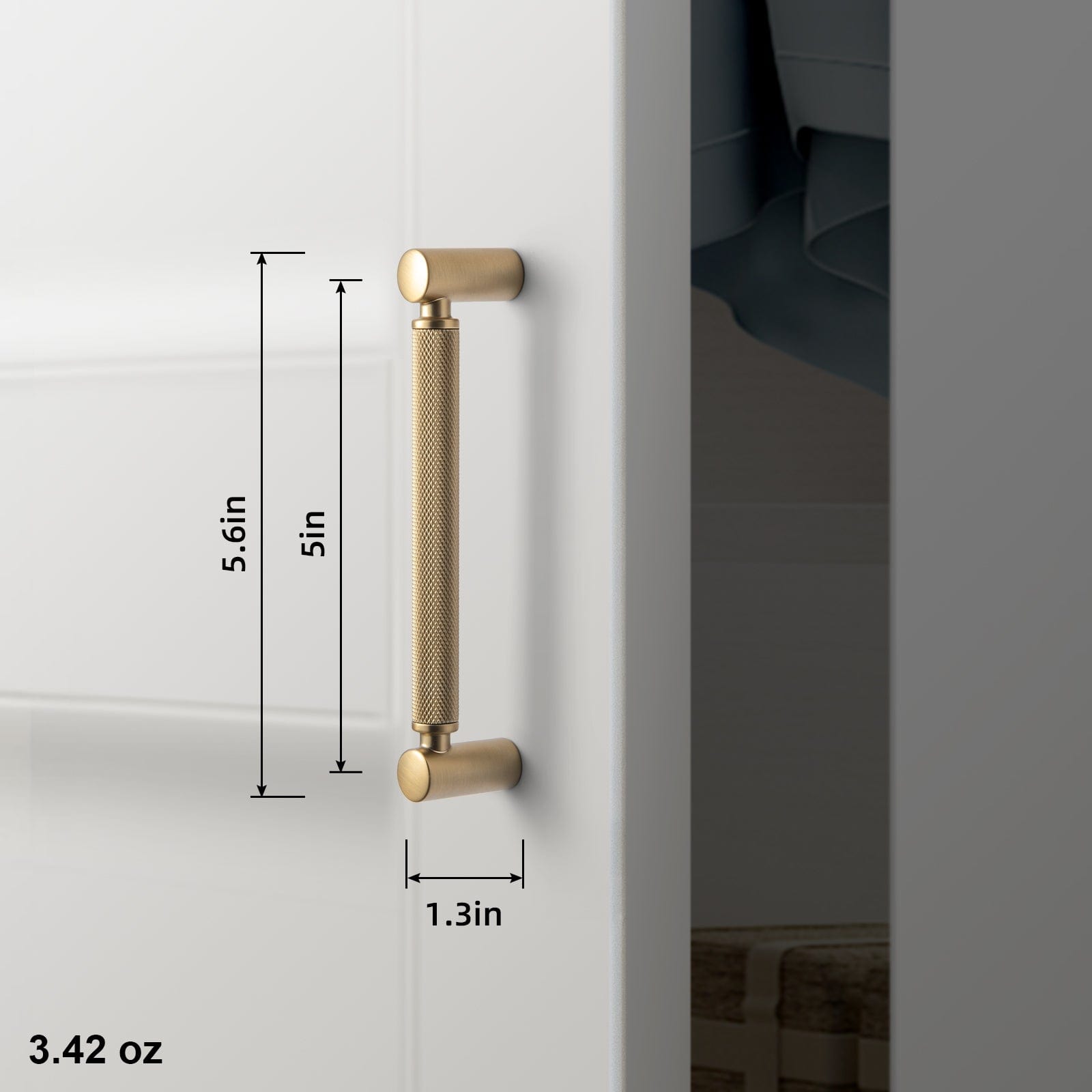 Goo-Ki Classic Bar-shaped Knurled Aluminium Drawer Pull Durable & Stylish Hardware for Furniture