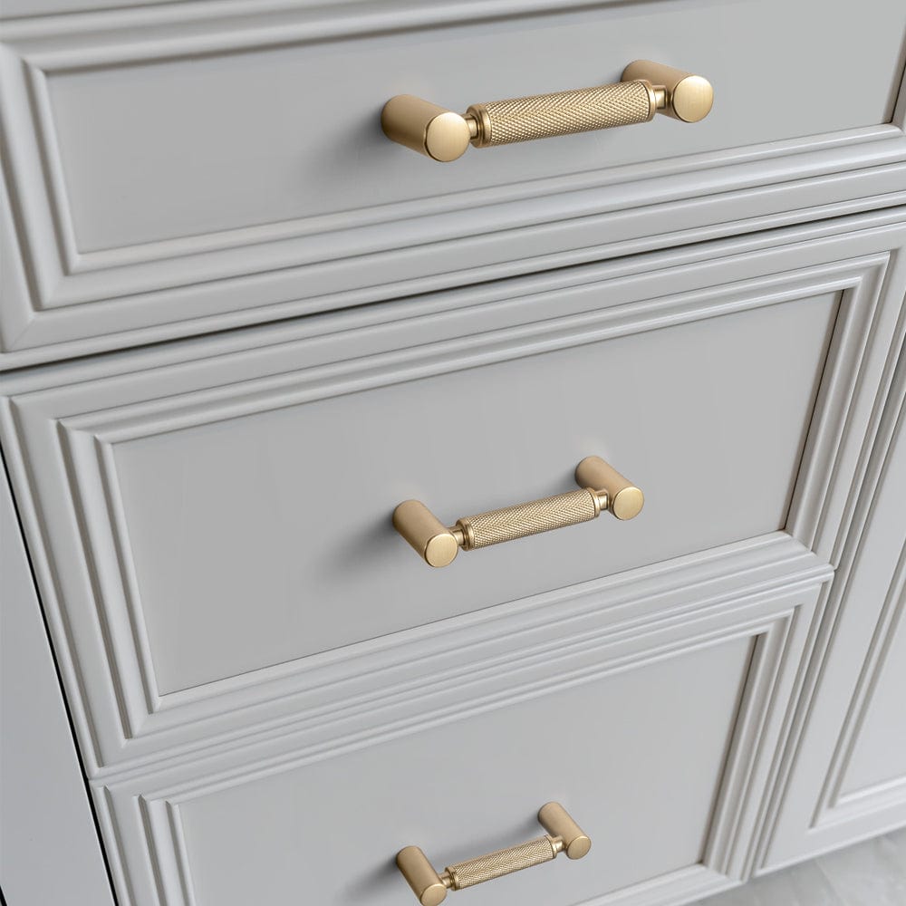Goo-Ki Classic Bar-shaped Knurled Aluminium Drawer Pull Durable & Stylish Hardware for Furniture