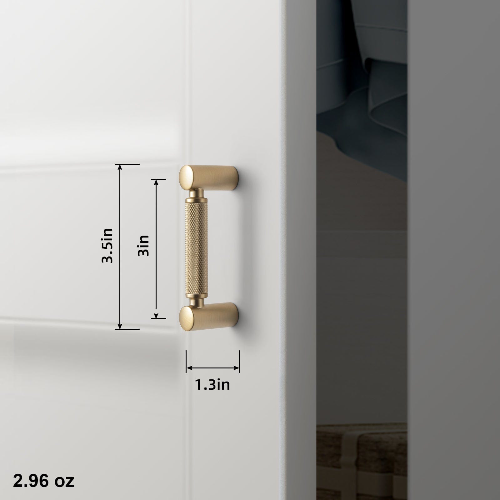 Goo-Ki Classic Bar-shaped Knurled Aluminium Drawer Pull Durable & Stylish Hardware for Furniture