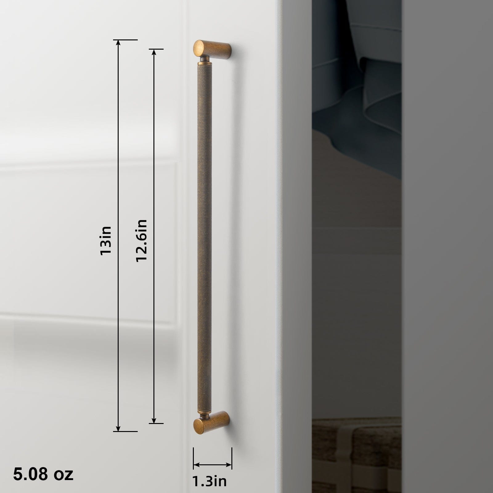 Goo-Ki Classic Bar-shaped Knurled Aluminium Drawer Pull Durable & Stylish Hardware for Furniture