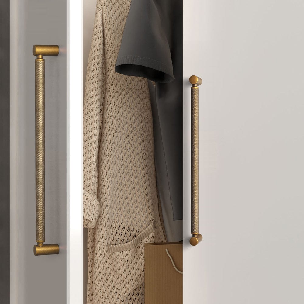 Goo-Ki Classic Bar-shaped Knurled Aluminium Drawer Pull Durable & Stylish Hardware for Furniture