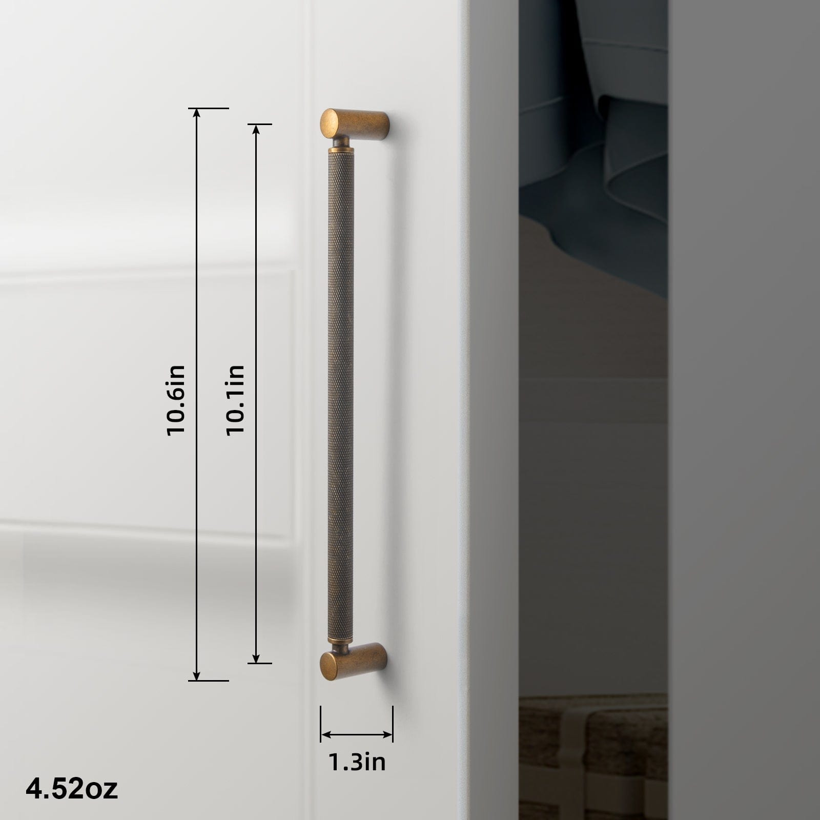 Goo-Ki Classic Bar-shaped Knurled Aluminium Drawer Pull Durable & Stylish Hardware for Furniture