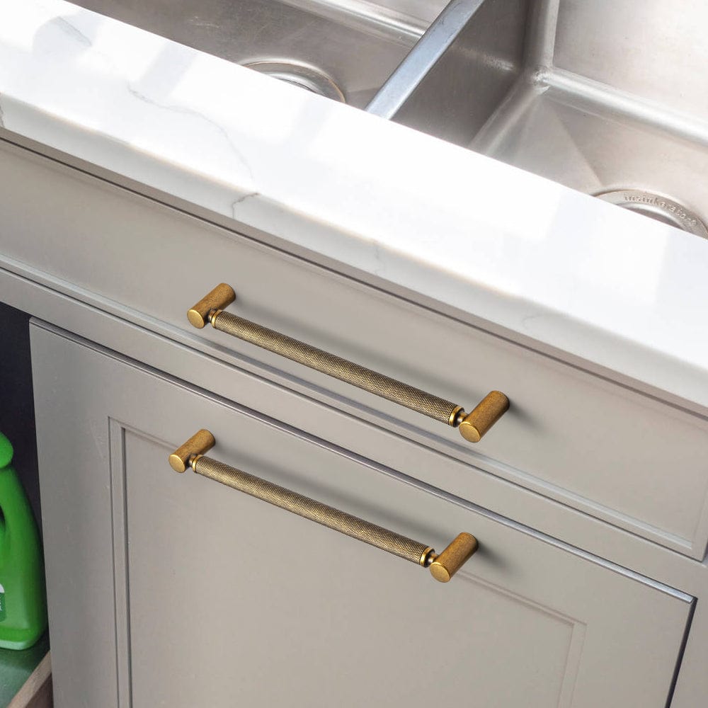 Goo-Ki Classic Bar-shaped Knurled Aluminium Drawer Pull Durable & Stylish Hardware for Furniture