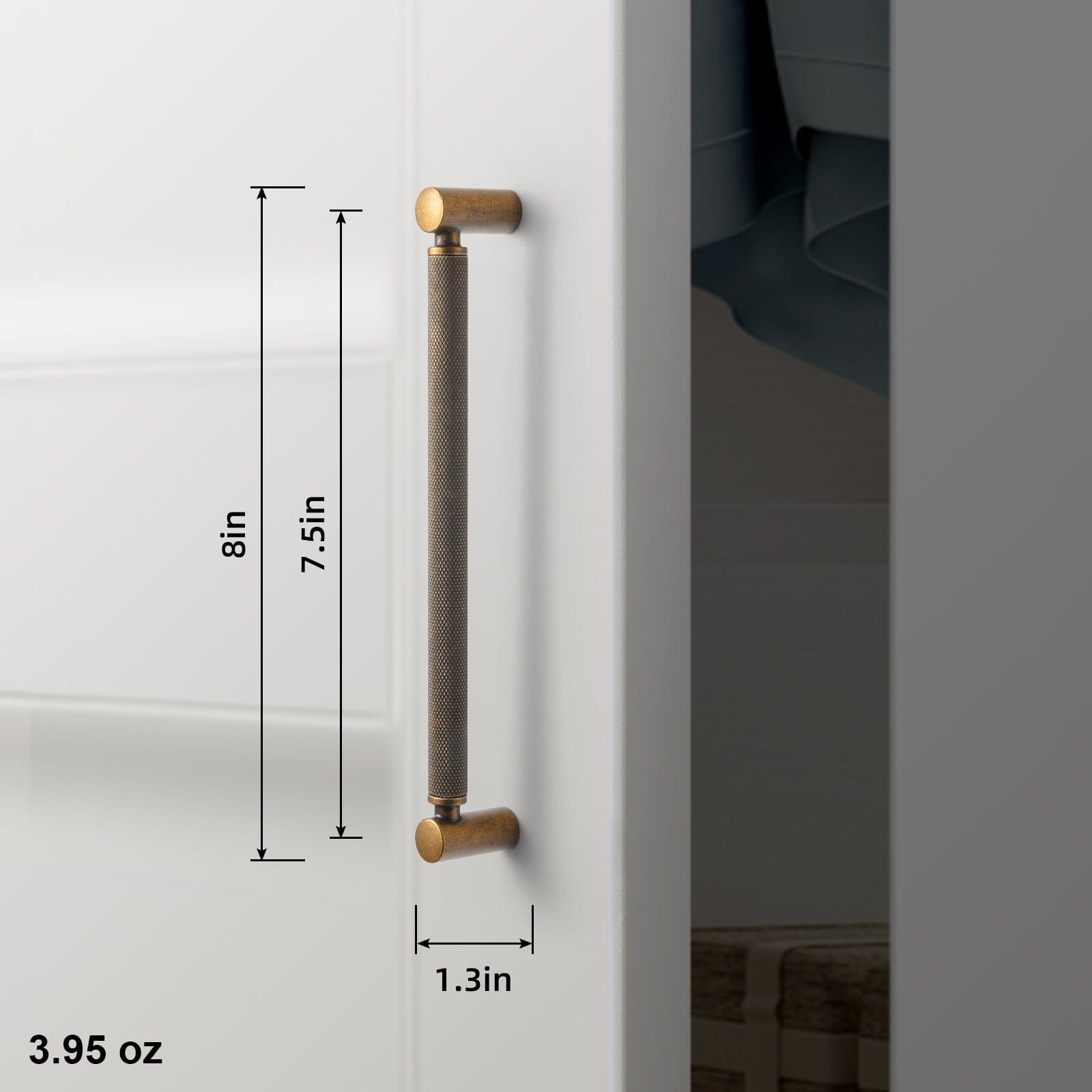 Goo-Ki Classic Bar-shaped Knurled Aluminium Drawer Pull Durable & Stylish Hardware for Furniture