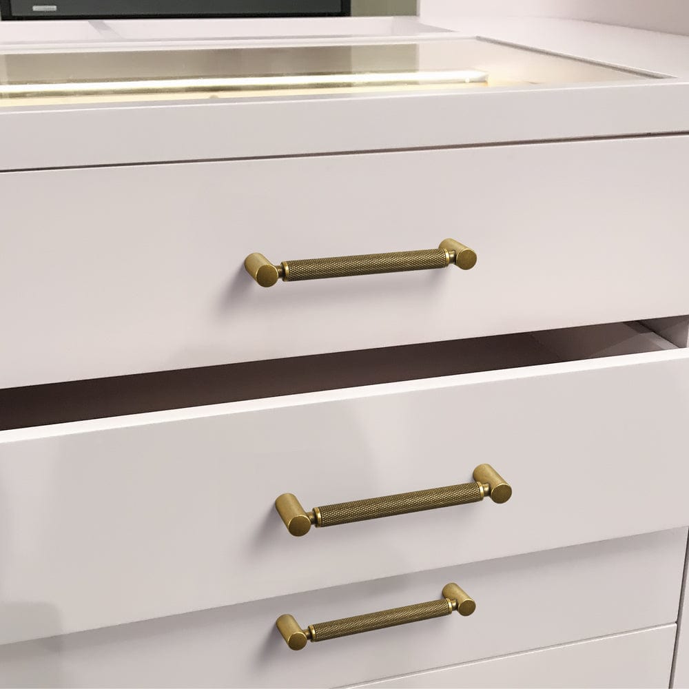 Goo-Ki Classic Bar-shaped Knurled Aluminium Drawer Pull Durable & Stylish Hardware for Furniture