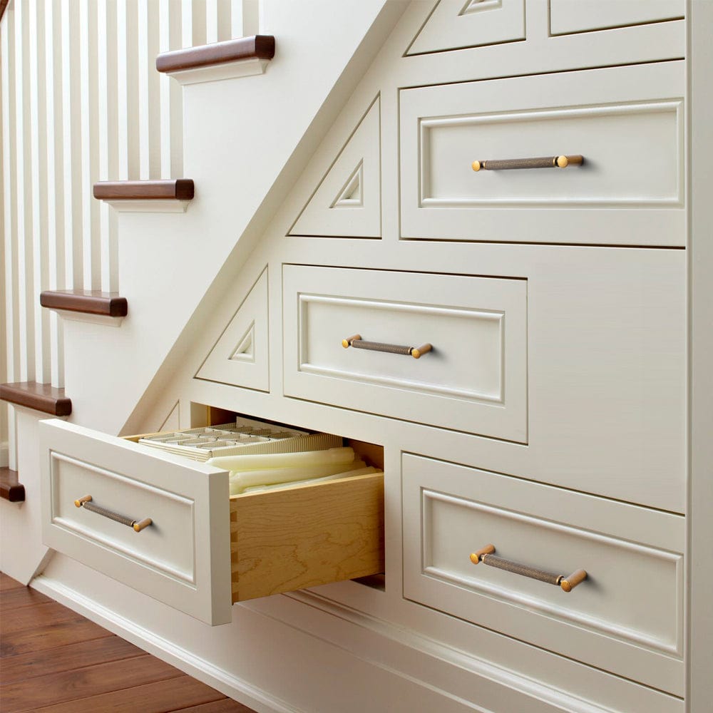 Goo-Ki Classic Bar-shaped Knurled Aluminium Drawer Pull Durable & Stylish Hardware for Furniture