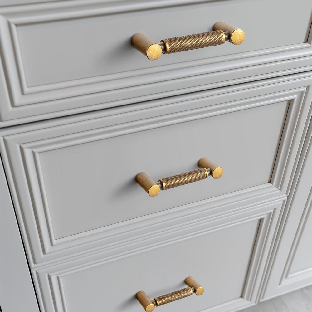 Goo-Ki Classic Bar-shaped Knurled Aluminium Drawer Pull Durable & Stylish Hardware for Furniture