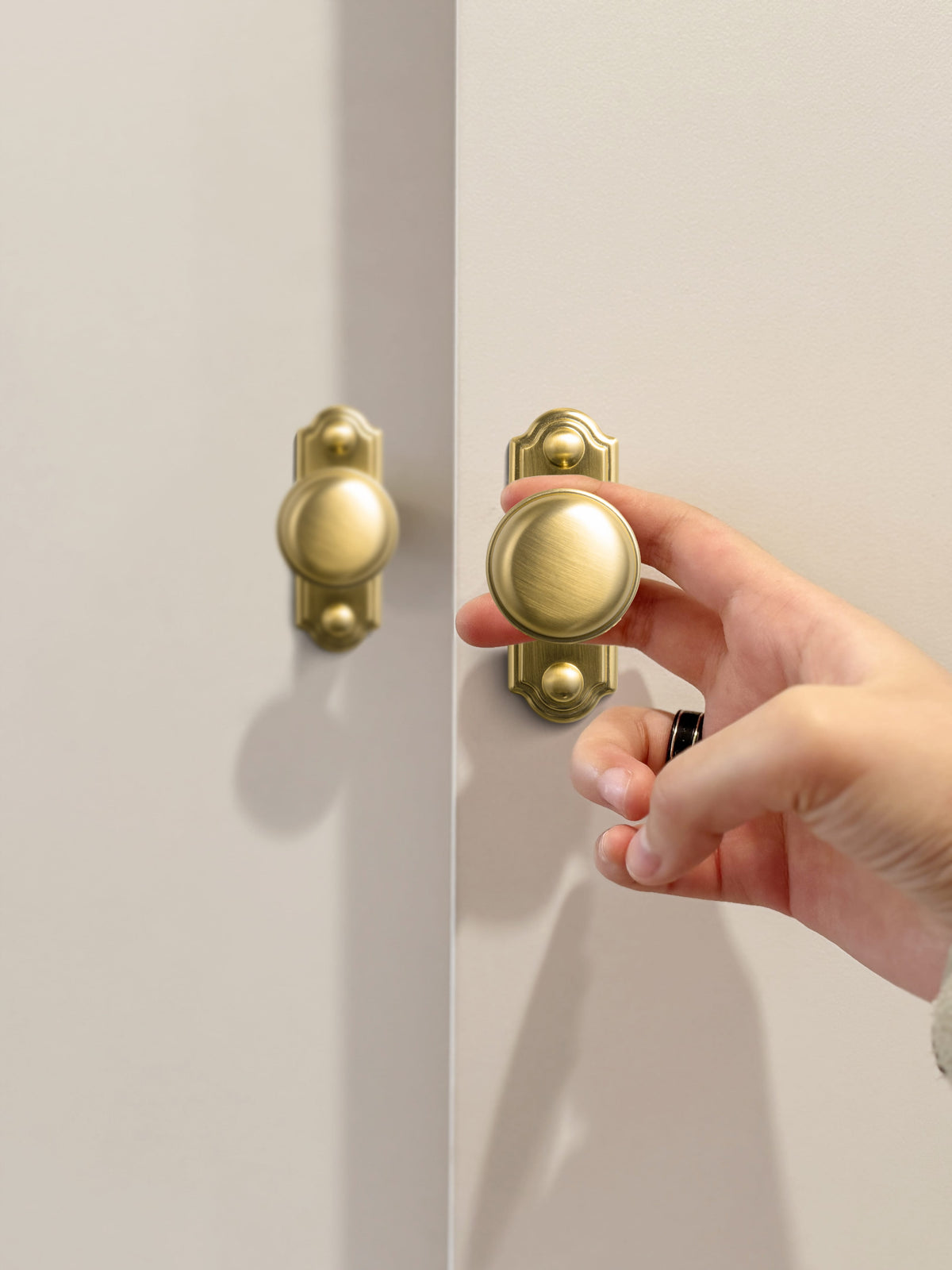 Goo-Ki Classic Mushroom Cabinet Knob Zinc Alloy Round Cabinet Knob with Backplate for Kitchen Cabinet