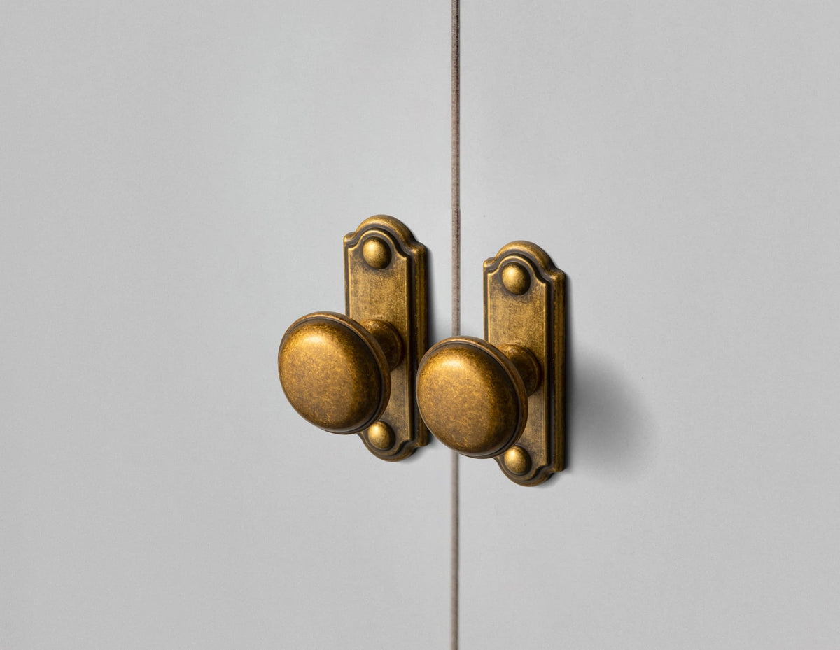 Goo-Ki Classic Mushroom Cabinet Knob Zinc Alloy Round Cabinet Knob with Backplate for Kitchen Cabinet
