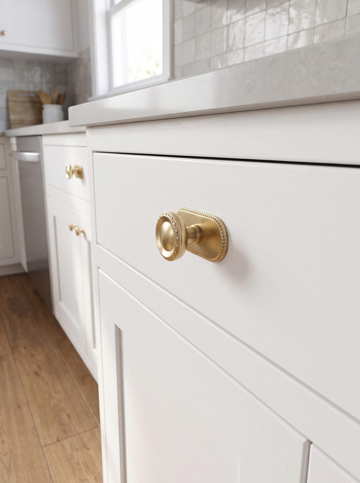 Goo-Ki Classic Round Cabinet Knobs Elegant Decorative Drawer Knobs with Ornate Edging