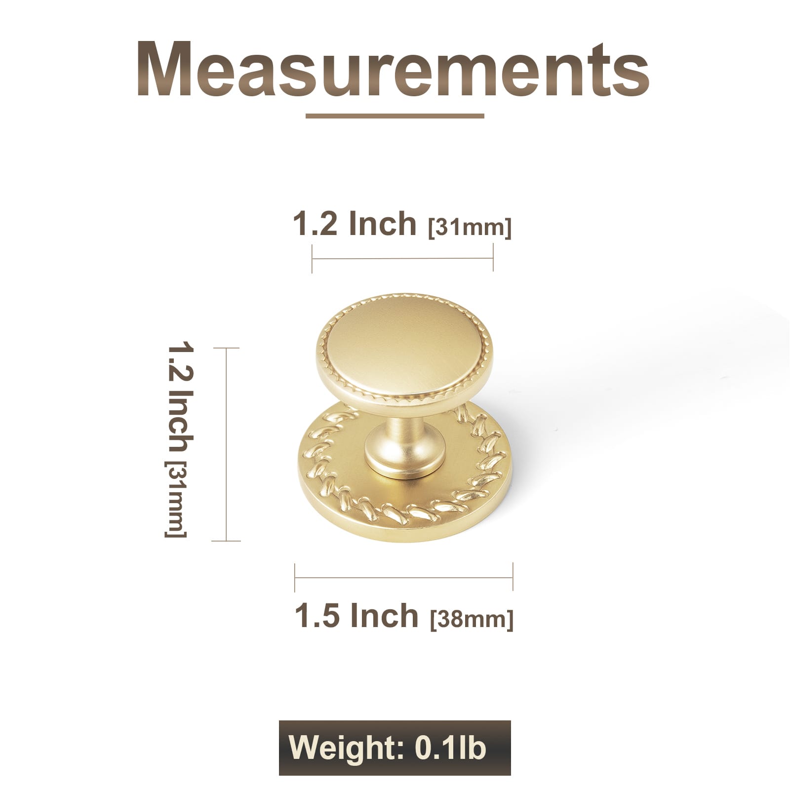 Goo-Ki Classic Round Design Cabinet Knobs with Toothed Rim for Kitchen Drawers