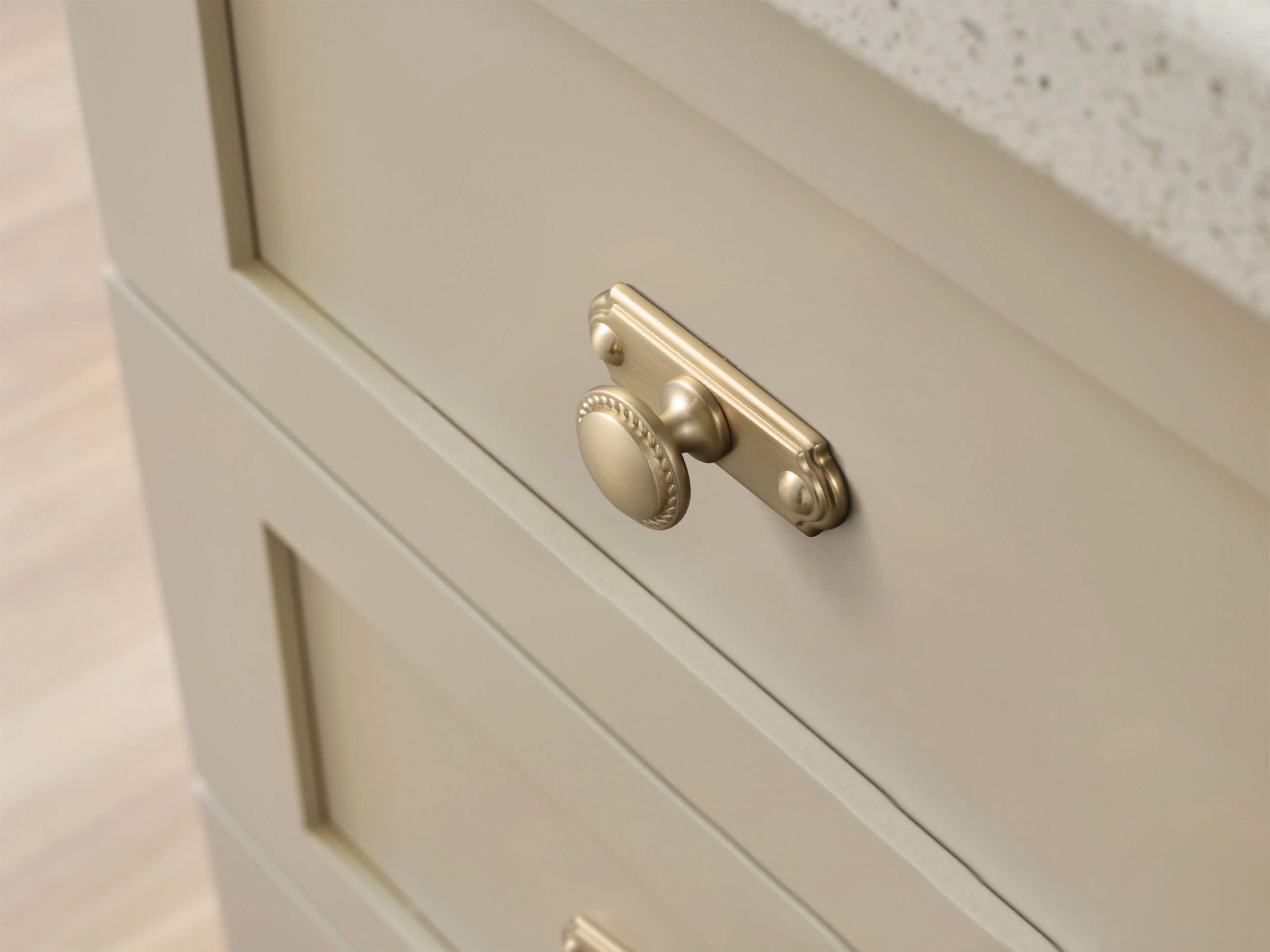 Goo-Ki Classic Round Design Cabinet Knobs with Wheatear Border for Kitchen Drawers