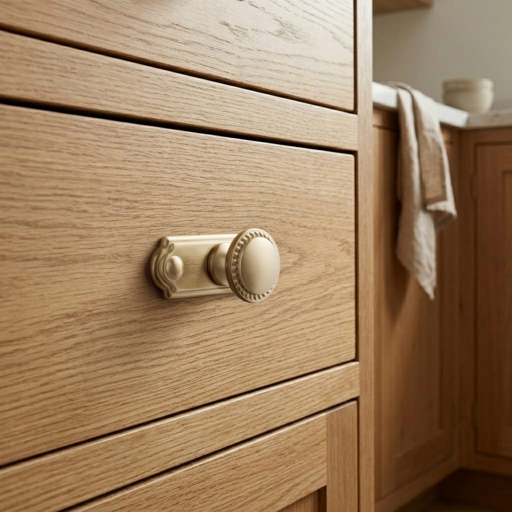 Goo-Ki Classic Round Design Cabinet Knobs with Wheatear Border for Kitchen Drawers
