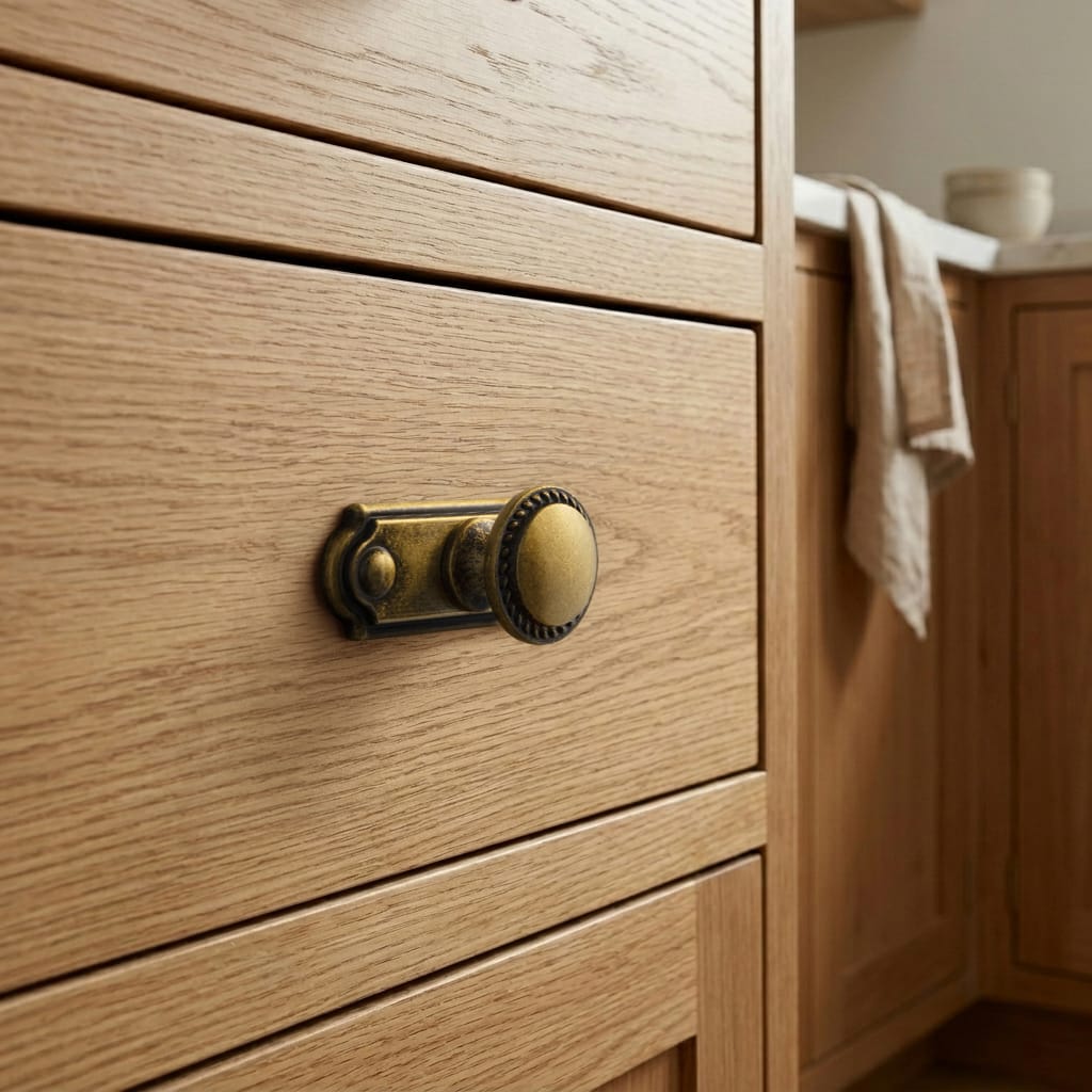 Goo-Ki Classic Round Design Cabinet Knobs with Wheatear Border for Kitchen Drawers