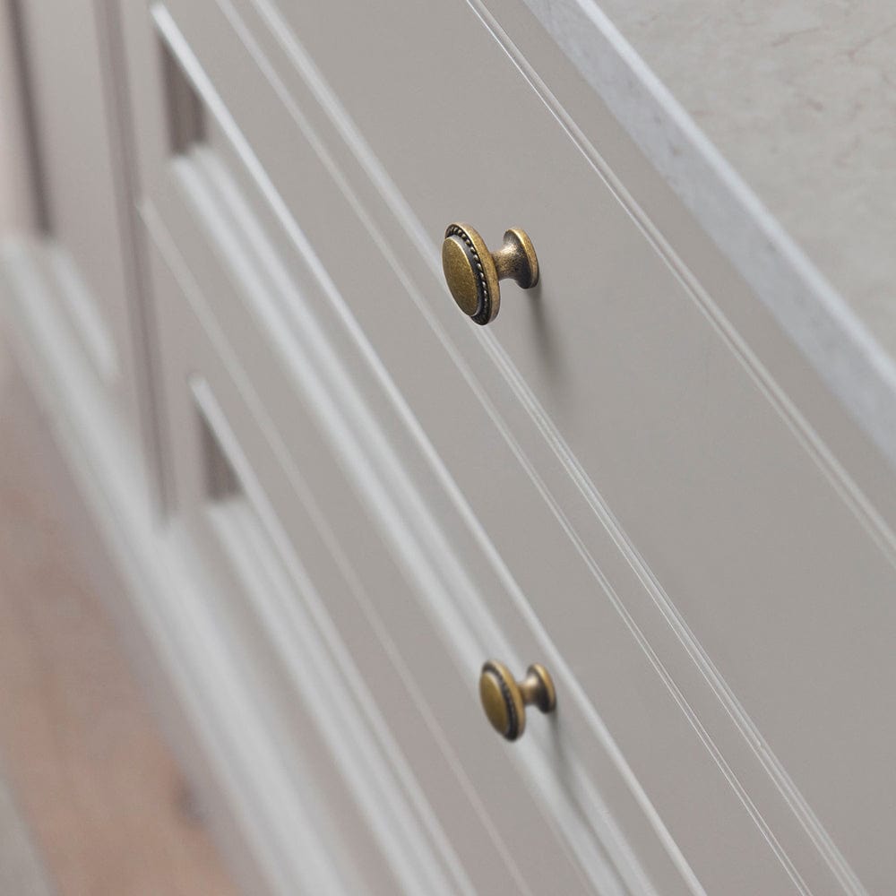 Goo-Ki Classic Round Design Cabinet Knobs with Wheatear Border for Kitchen Drawers