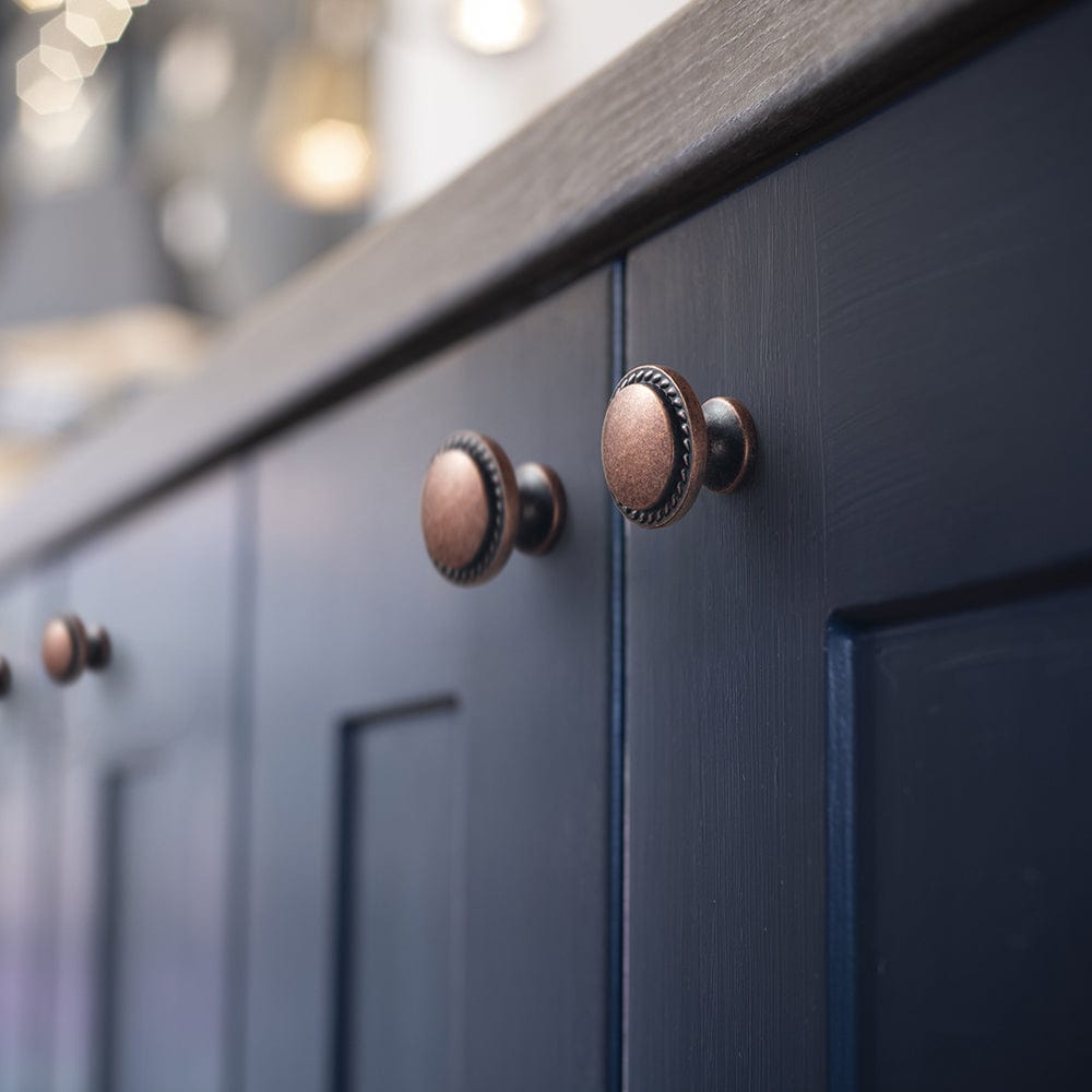 Goo-Ki Classic Round Design Cabinet Knobs with Wheatear Border for Kitchen Drawers