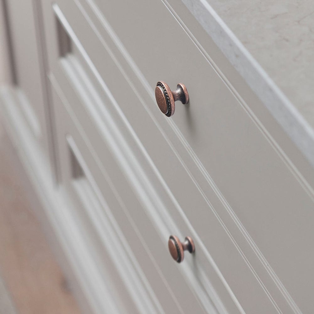 Goo-Ki Classic Round Design Cabinet Knobs with Wheatear Border for Kitchen Drawers