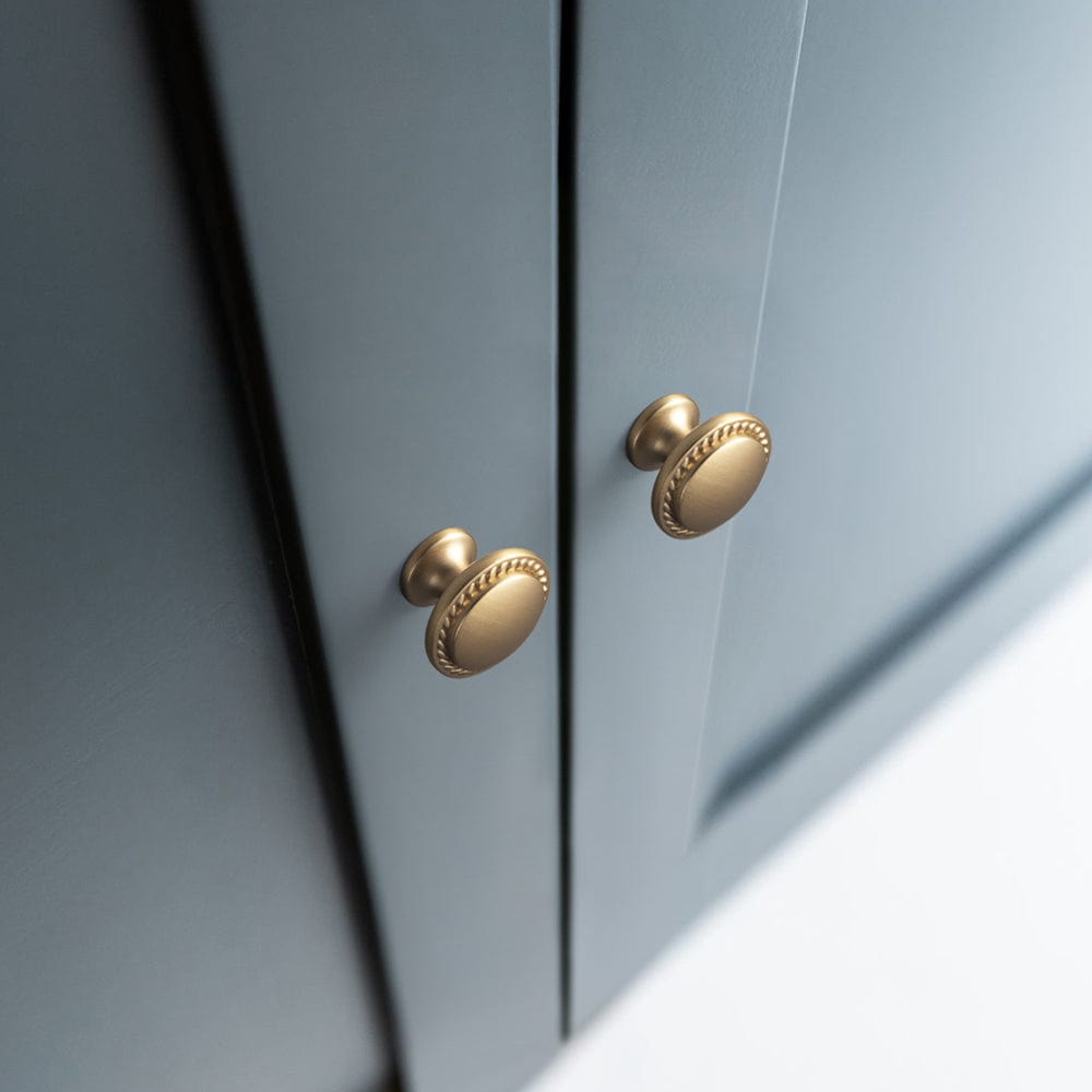 Goo-Ki Classic Round Design Cabinet Knobs with Wheatear Border for Kitchen Drawers