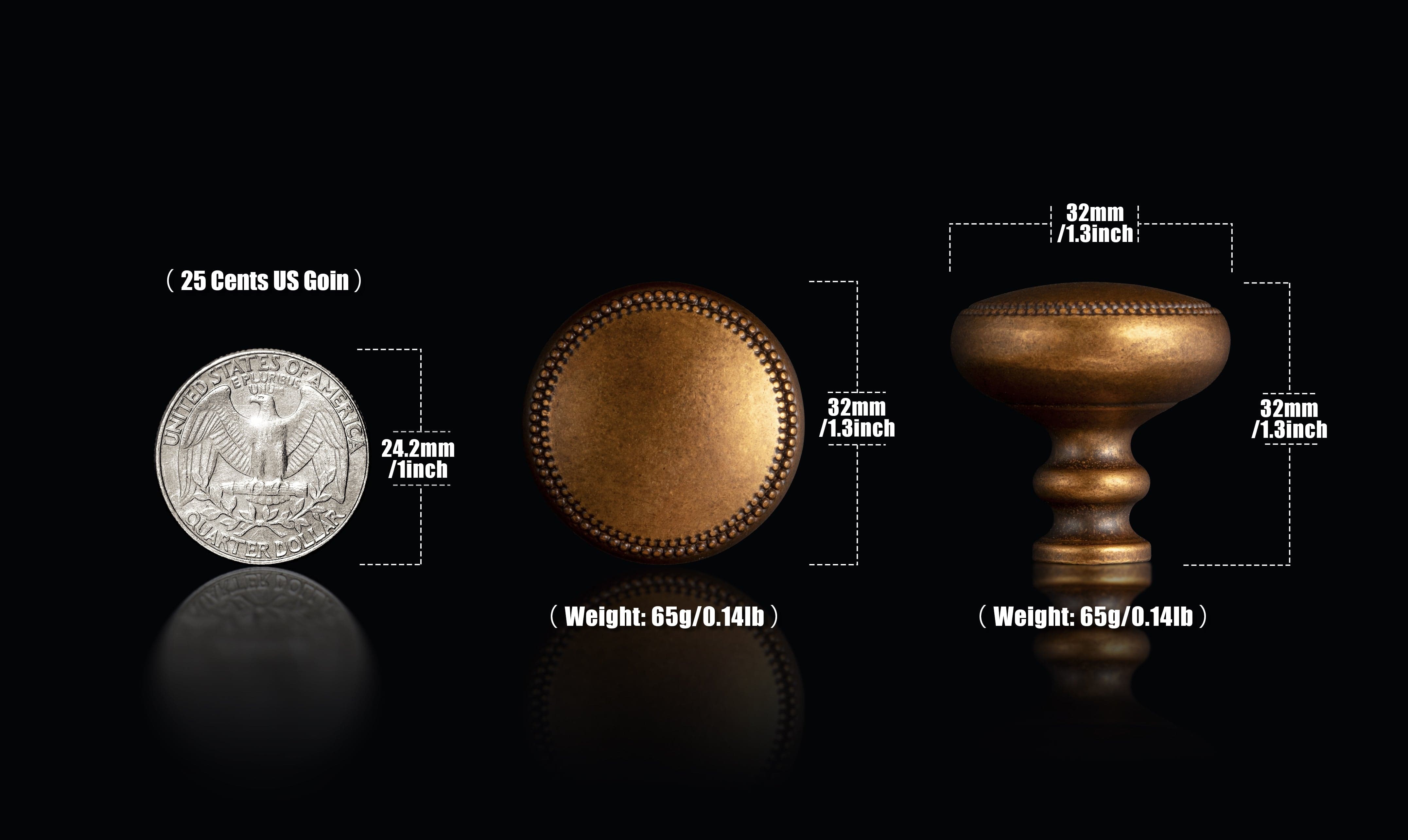 Goo-Ki Classic Zinc Alloy Cabinet Knobs with Beaded Edge Vintage Style Drawer Hardware