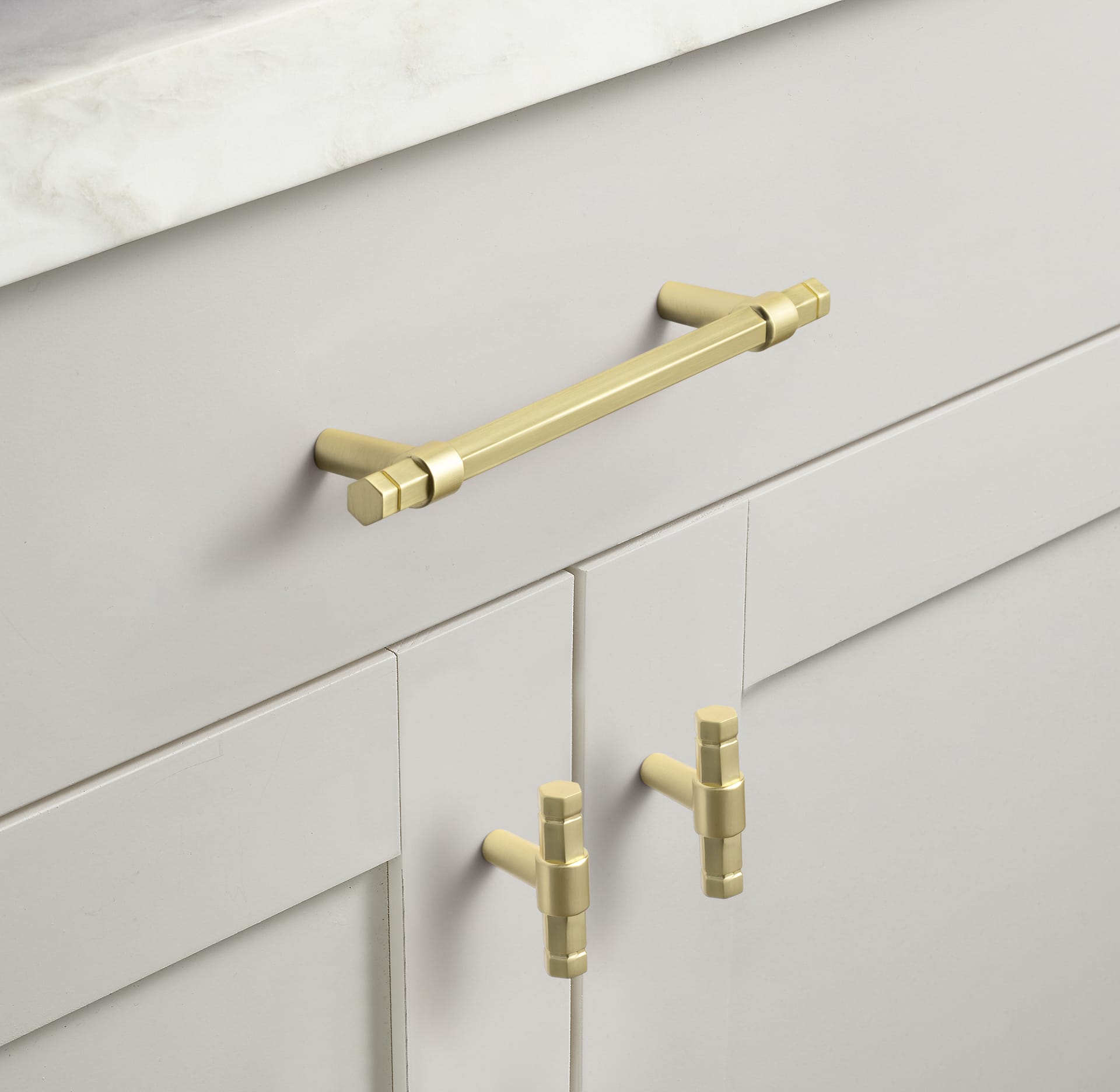 Goo-Ki 【Clearance Sale!】Hexagonal Cabinet Handles Solid Zinc Alloy Drawer Hardware Finger Pull