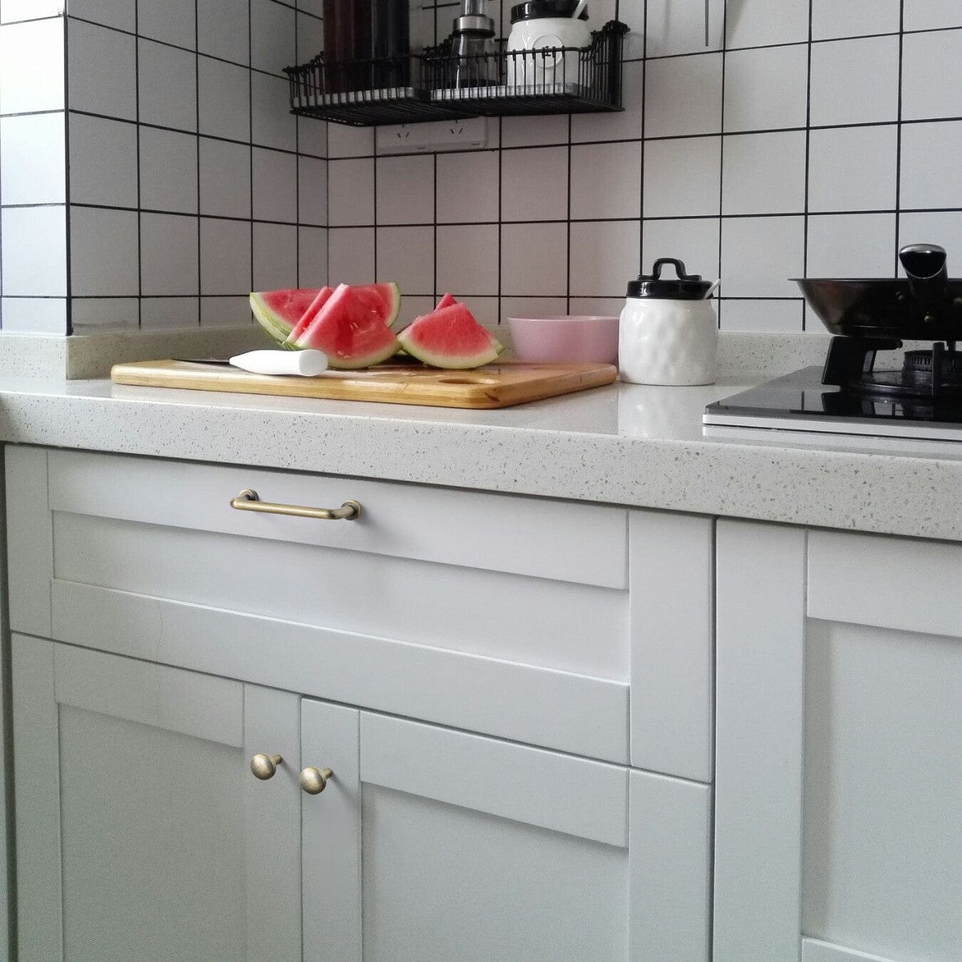 Goo-Ki 【Clearance Sale!】Matte White / Antique Bronze Rustic Cabinet Bar Pulls Decorative Drawer Handles