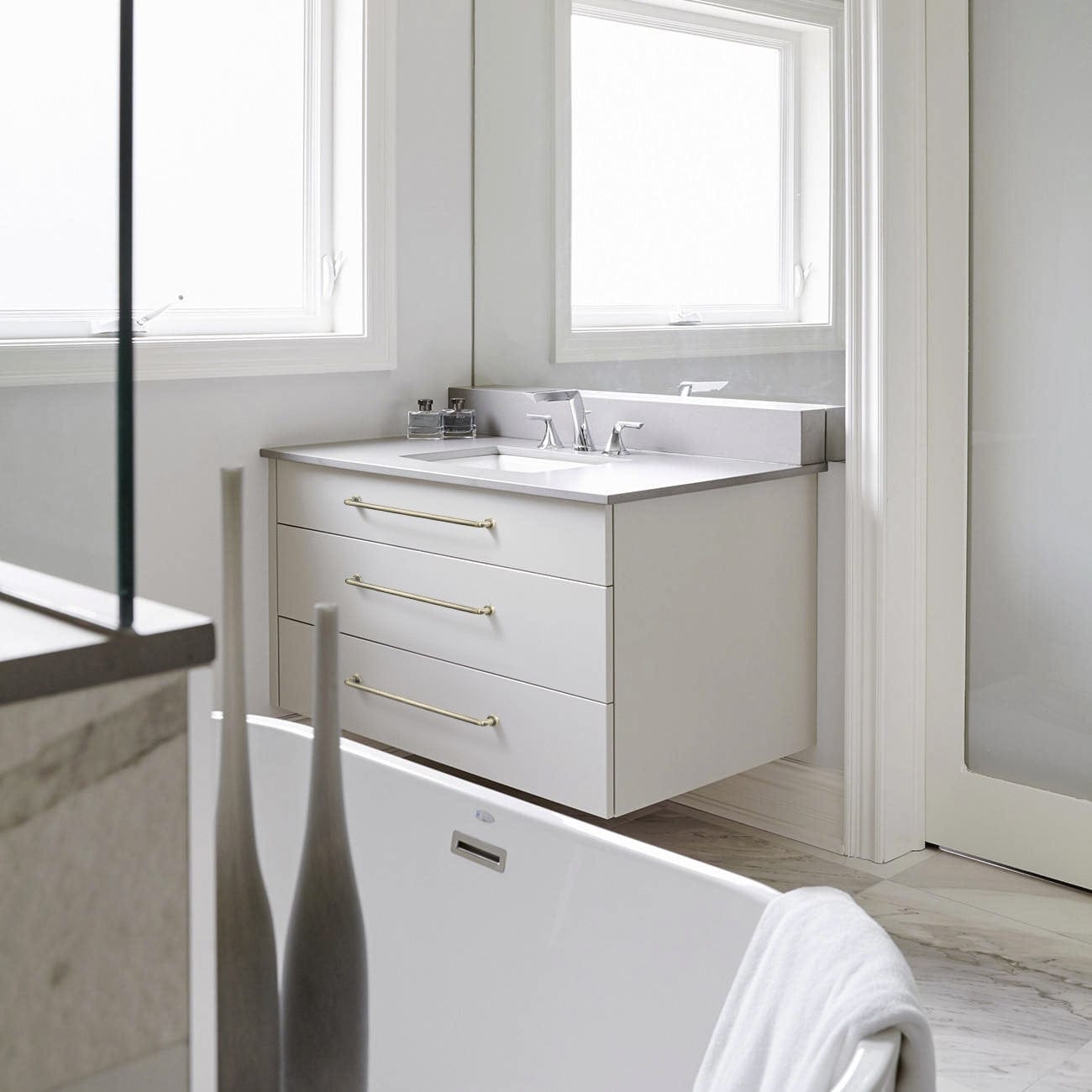 Goo-Ki 【Clearance Sale!】Matte White / Antique Bronze Rustic Cabinet Bar Pulls Decorative Drawer Handles