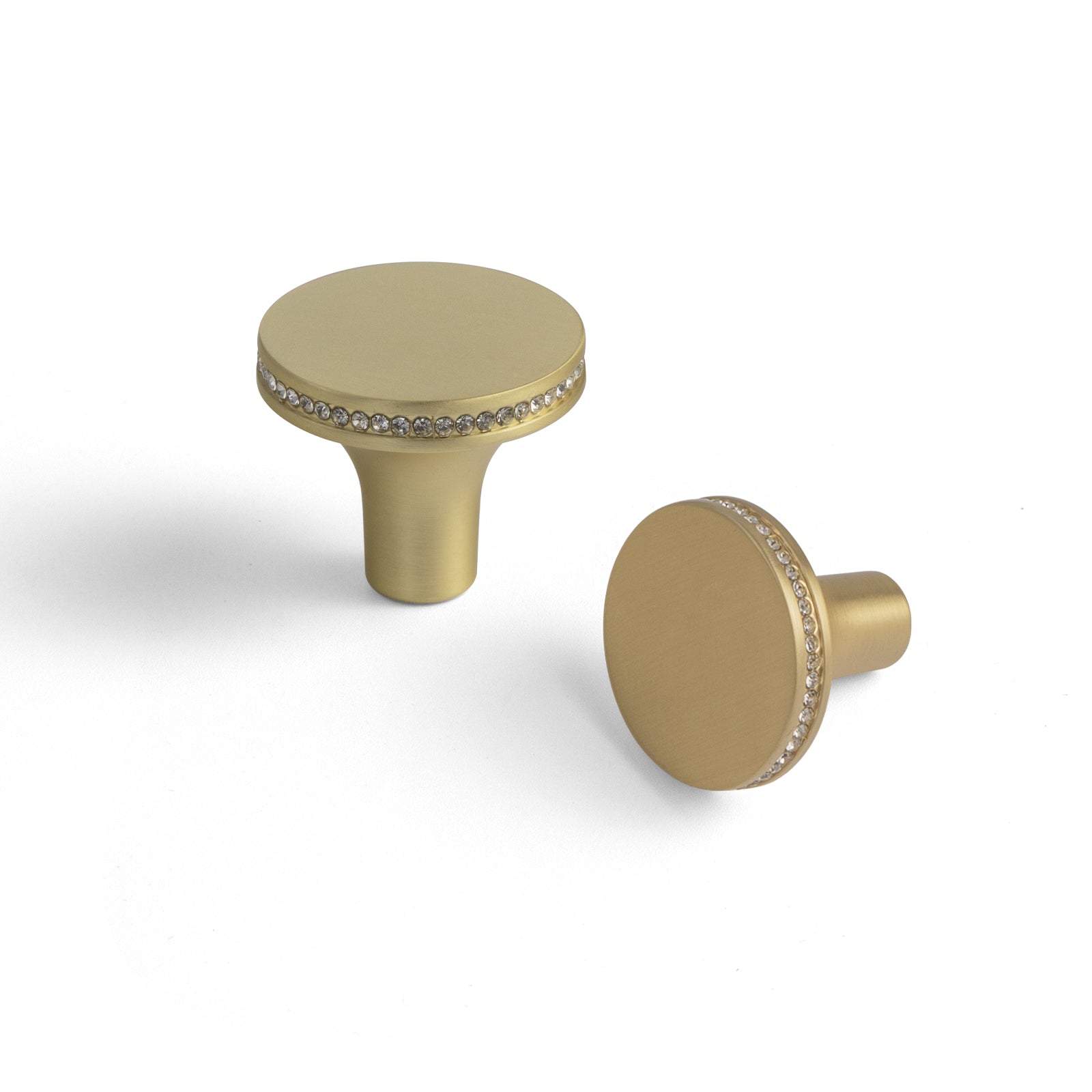 Goo-Ki Crystal Brushed Brass / Knob / 6 Pack Vintage Carved Cabinet Pulls Antique Brass Kitchen Hardware