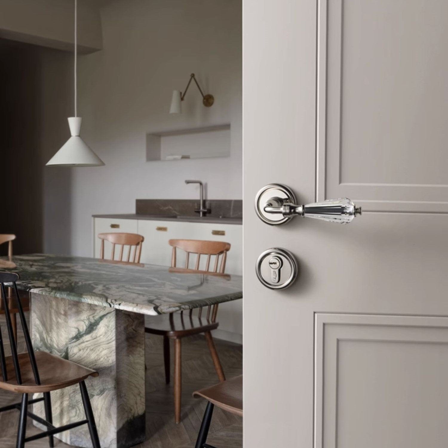 Goo-Ki Crystal Texture Mute Room Door Lock Solid Brass Interior Door Lock