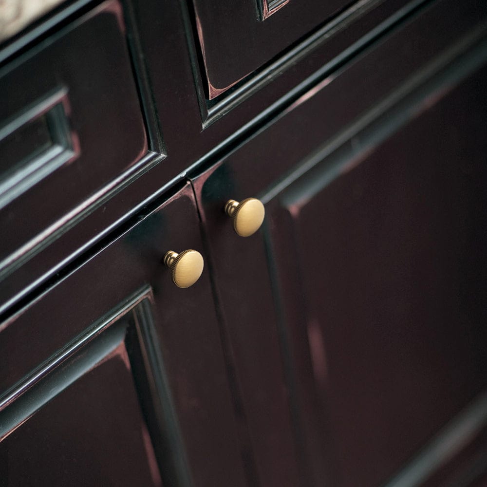 Goo-Ki Decorative Ribbed Round Cabinet Knobs - Zinc Alloy Construction