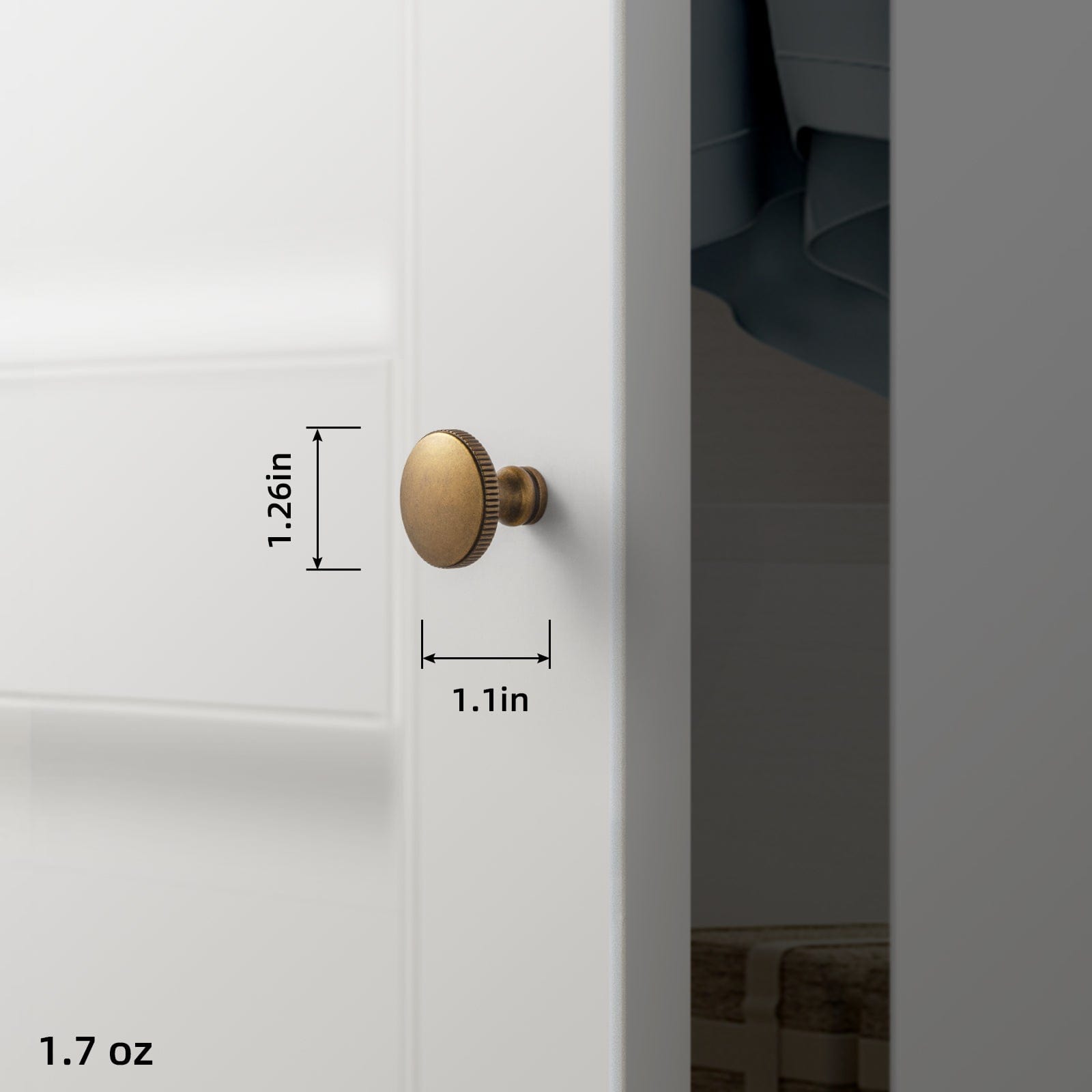 Goo-Ki Decorative Ribbed Round Cabinet Knobs - Zinc Alloy Construction