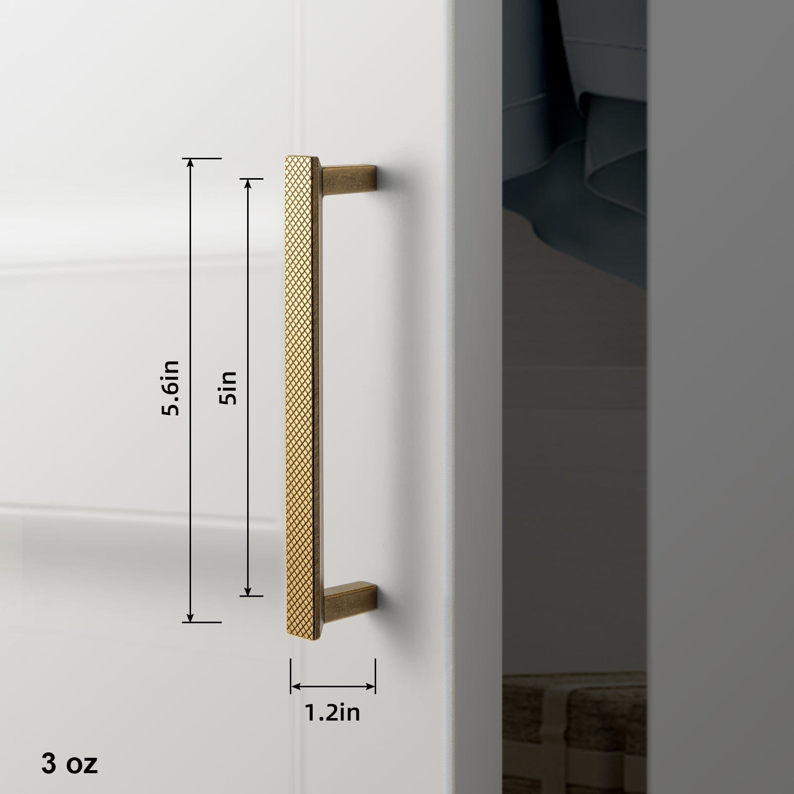 Goo-Ki Diamond Pattern Drawer Pull Elegant Textured Cabinet Handle for Furniture