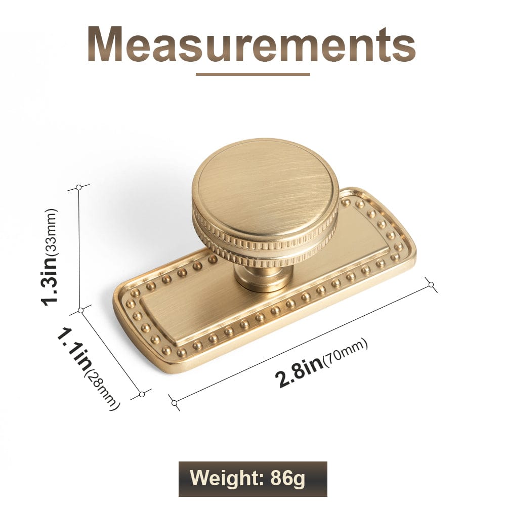Goo-Ki Distinctive Artistic Engravings Single Hole Round Cabinet Knob Retro Flair Kitchen Hardware
