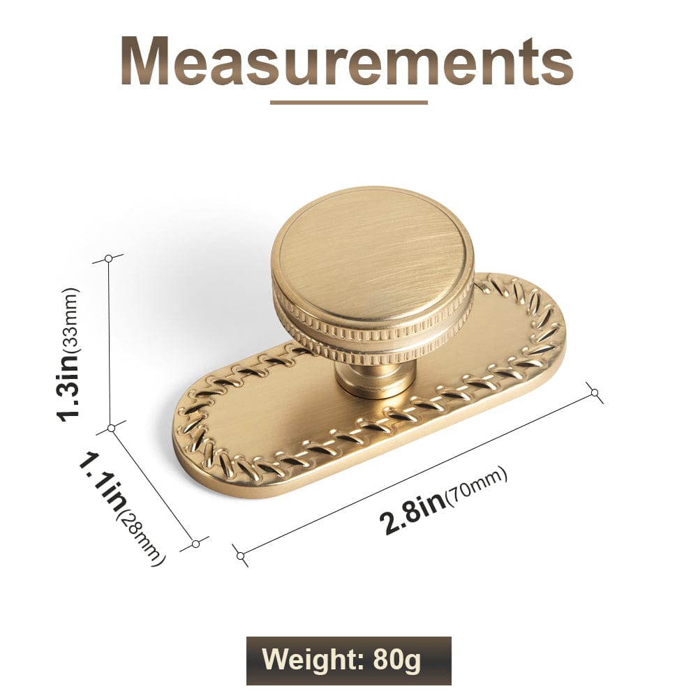 Goo-Ki Distinctive Artistic Engravings Single Hole Round Cabinet Knob Retro Flair Kitchen Hardware