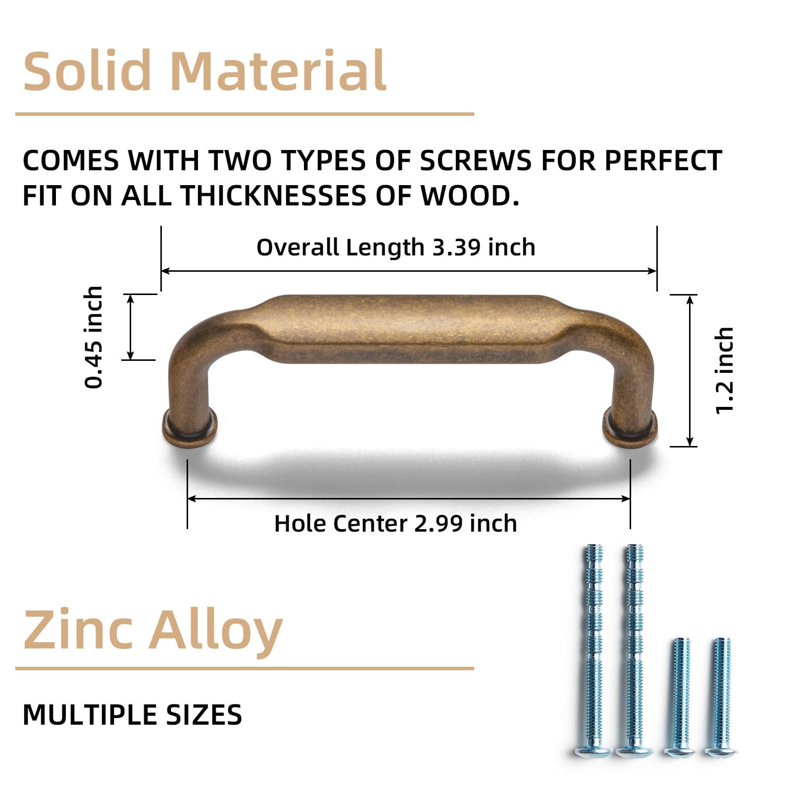 Goo-Ki Distressed Antique Brass Cabinet Pulls American Style Drawer Pulls Retro Furniture Knob