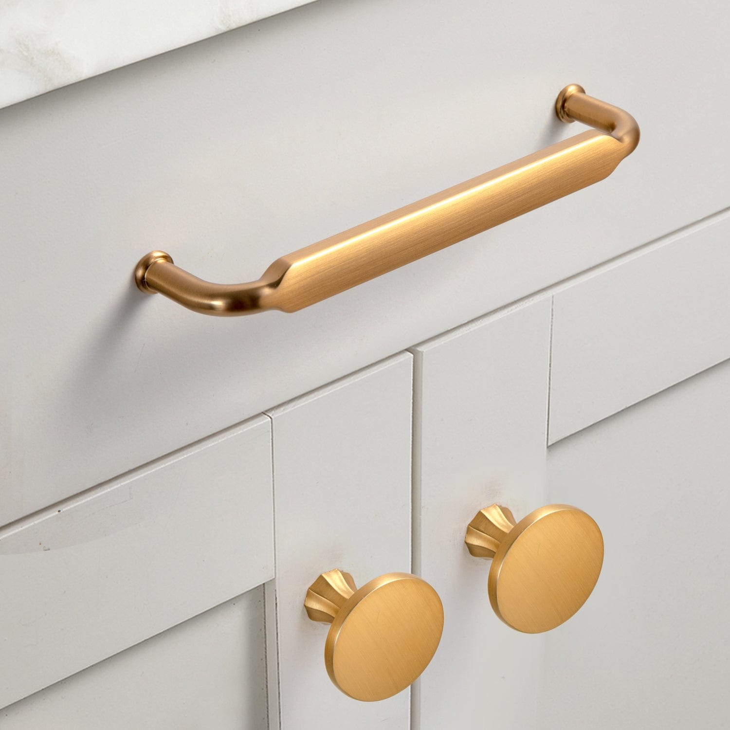 Goo-Ki Distressed Antique Brass Cabinet Pulls American Style Drawer Pulls Retro Furniture Knob