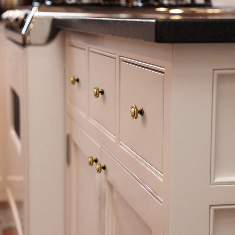 Goo-Ki Domed Cabinet Knobs Vintage Distressed Contemporary Hardware for Kitchen Drawers