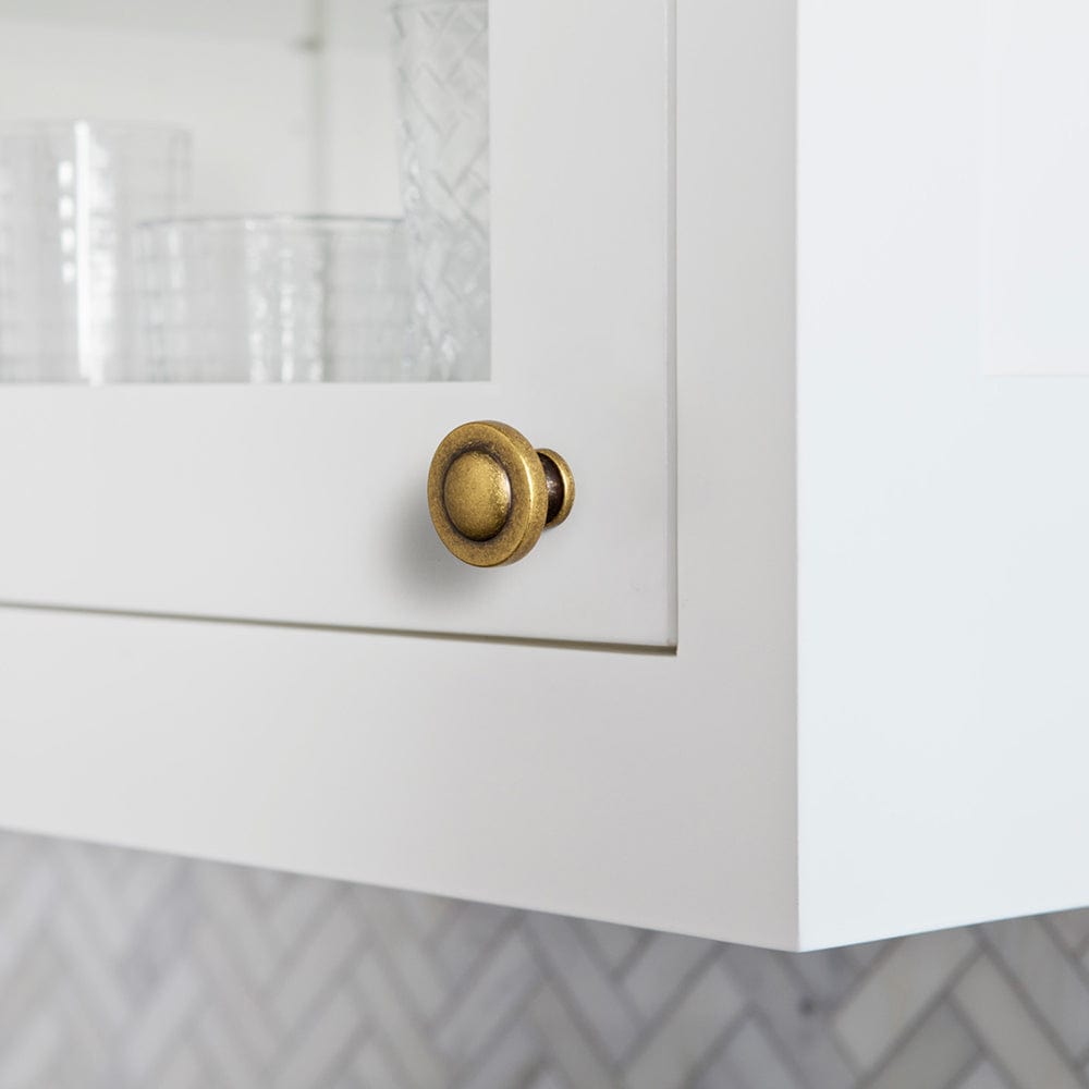 Goo-Ki Domed Cabinet Knobs Vintage Distressed Contemporary Hardware for Kitchen Drawers