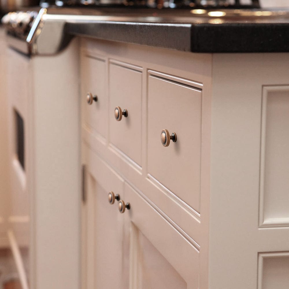 Goo-Ki Domed Cabinet Knobs Vintage Distressed Contemporary Hardware for Kitchen Drawers