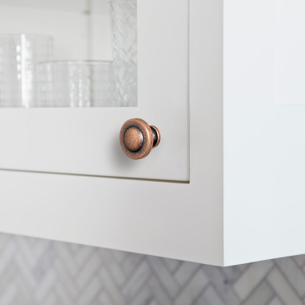 Goo-Ki Domed Cabinet Knobs Vintage Distressed Contemporary Hardware for Kitchen Drawers