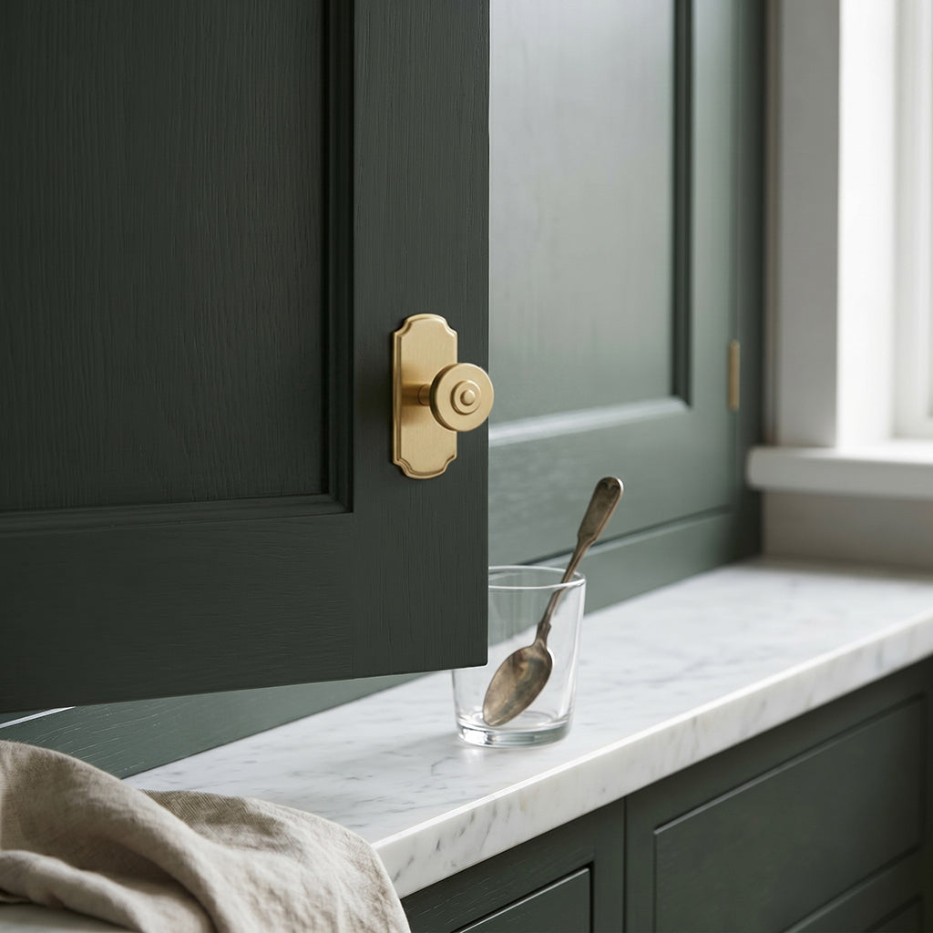 Goo-Ki Dual Concentric Flat Round Zinc Alloy Cabinet Knobs, Minimalist Retro Circular Drawer Knob