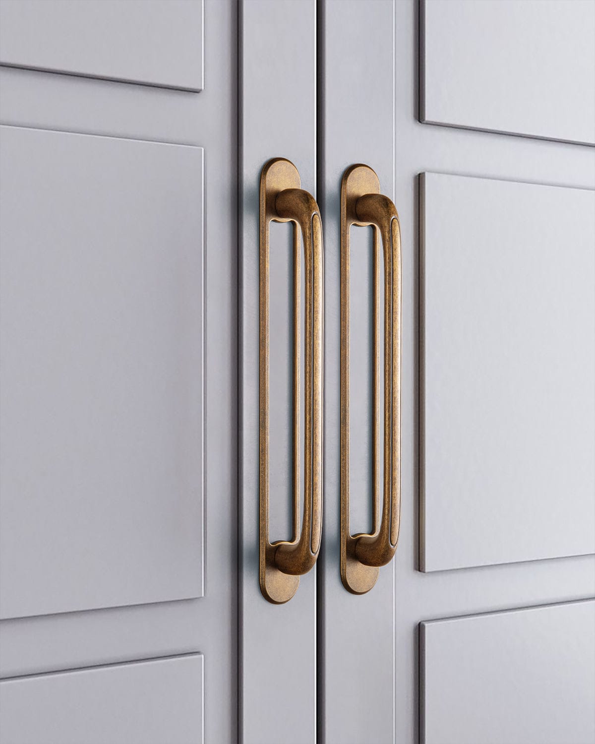 Goo-Ki Elegant Antique and Brushed Brass Bar Pull Cabinet Handles with Unique Design