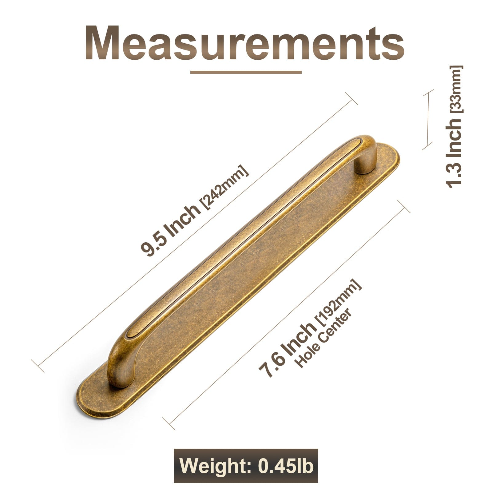 Goo-Ki Elegant Antique and Brushed Brass Bar Pull Cabinet Handles with Unique Design