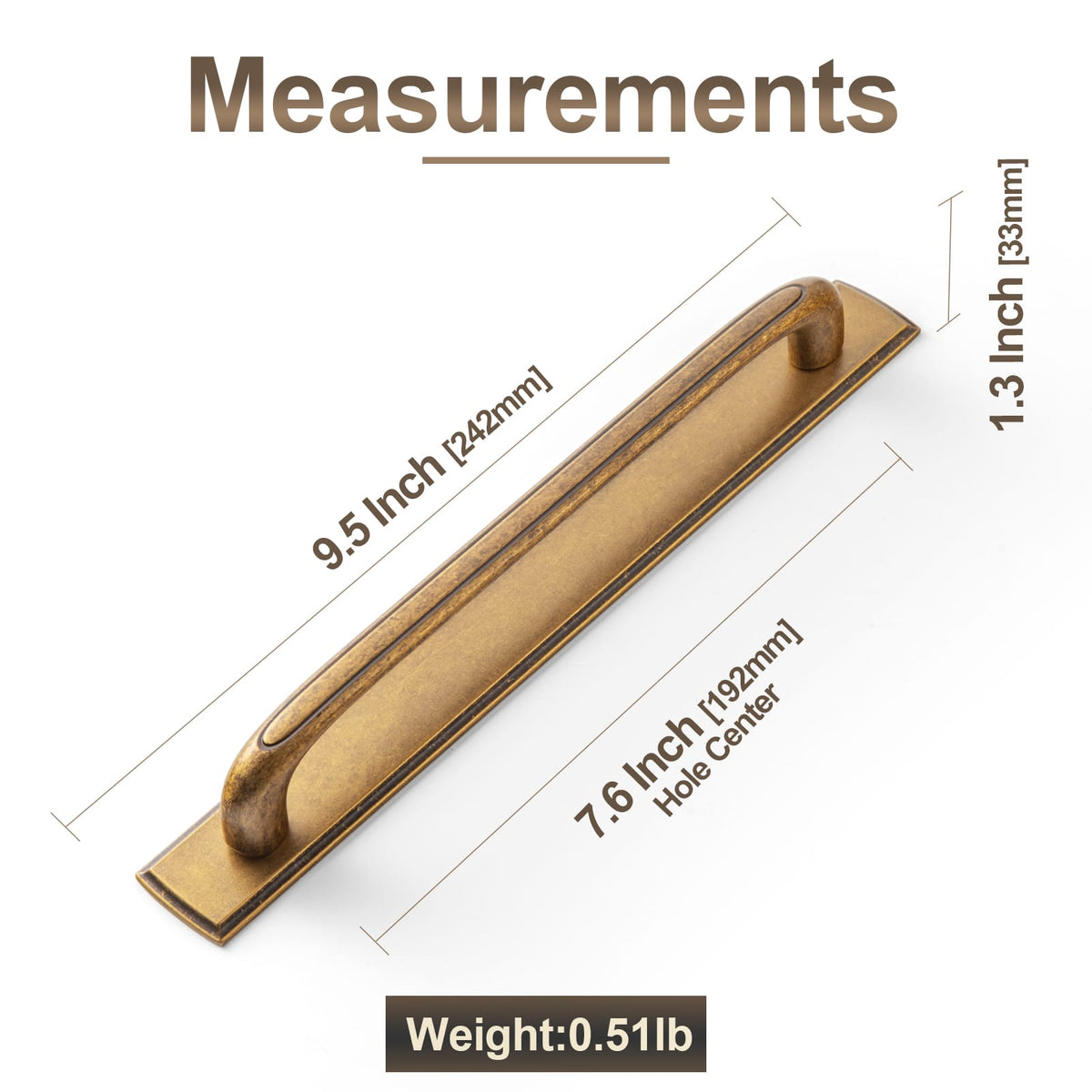 Goo-Ki Elegant Antique and Brushed Brass Bar Pull Cabinet Handles with Unique Design