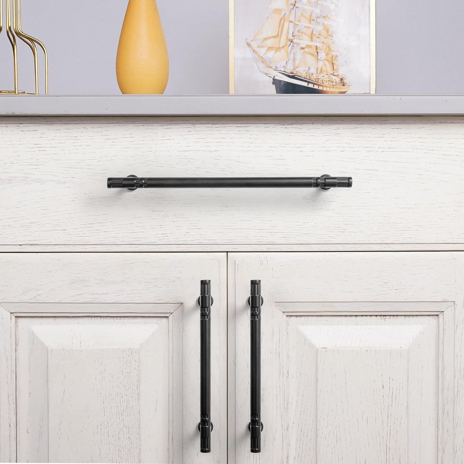 Goo-Ki Elegant Linear Shape Cabinet Handles Zinc Alloy Drawer Pulls with Distinctive Segmented Structure