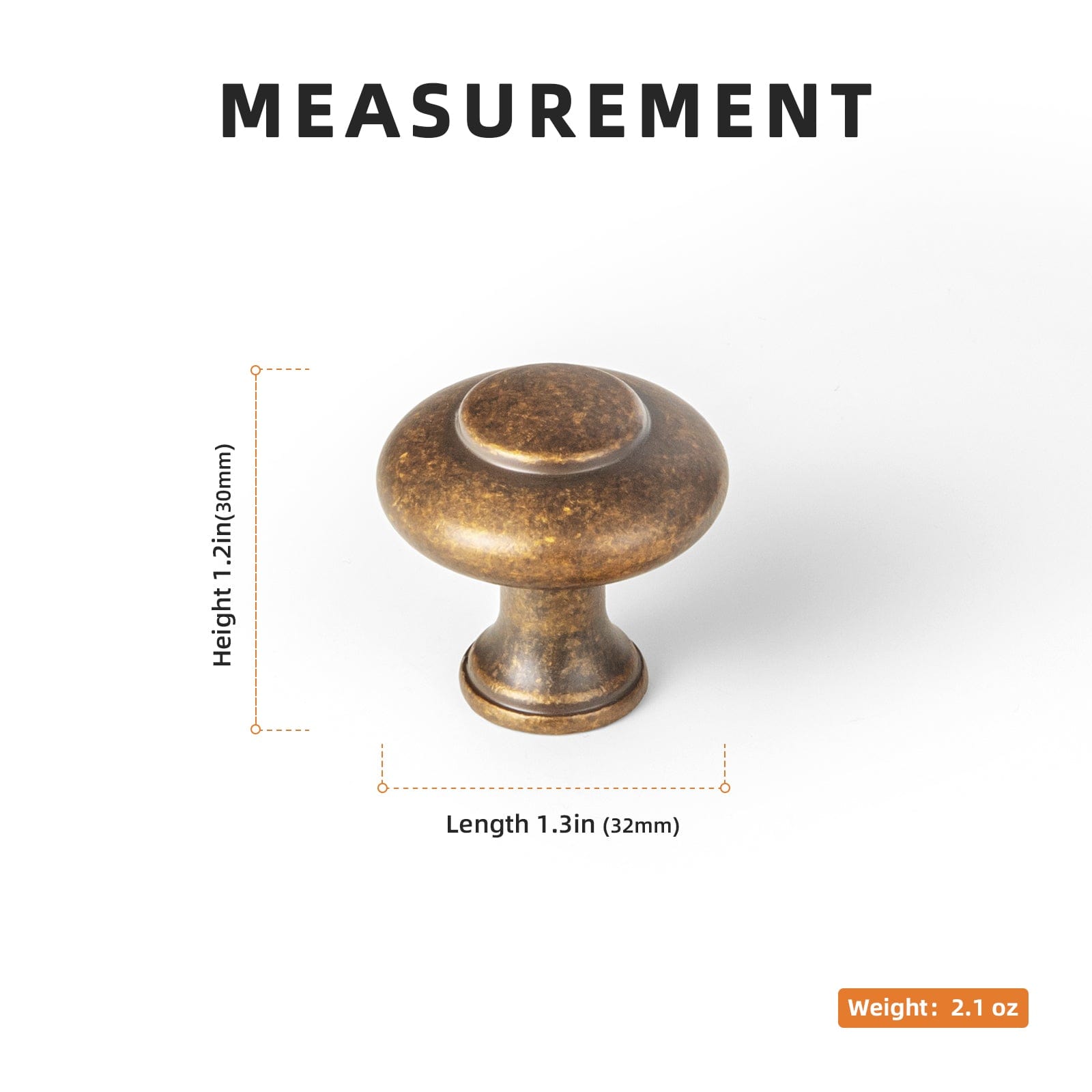 Goo-Ki Elegant Mushroom Silhouette Antique Cabinet Knobs Round Retro Style Dresser Knobs