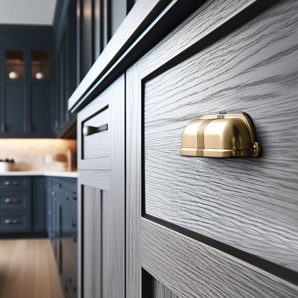 Goo-Ki Elegant Vintage Cup Pulls with Textured Strap Design for Kitchen & Furniture