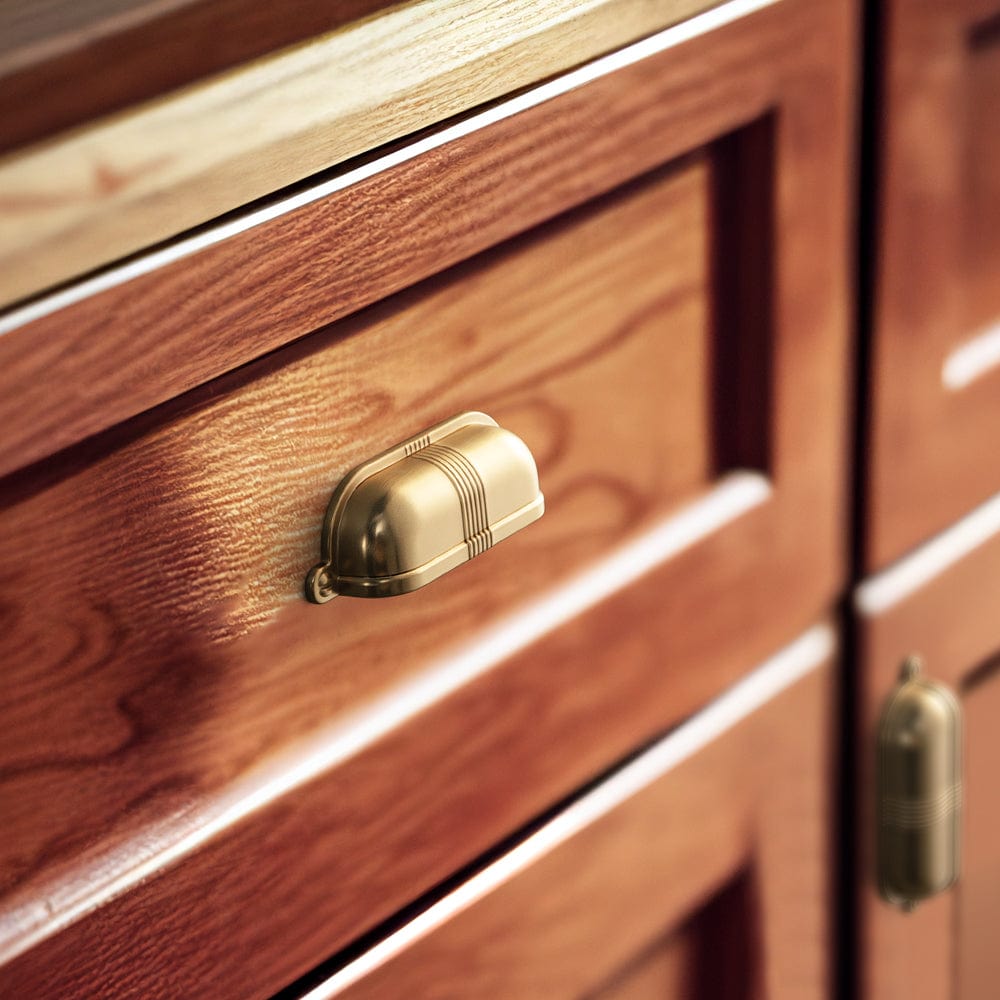 Goo-Ki Elegant Vintage Cup Pulls with Textured Strap Design for Kitchen & Furniture